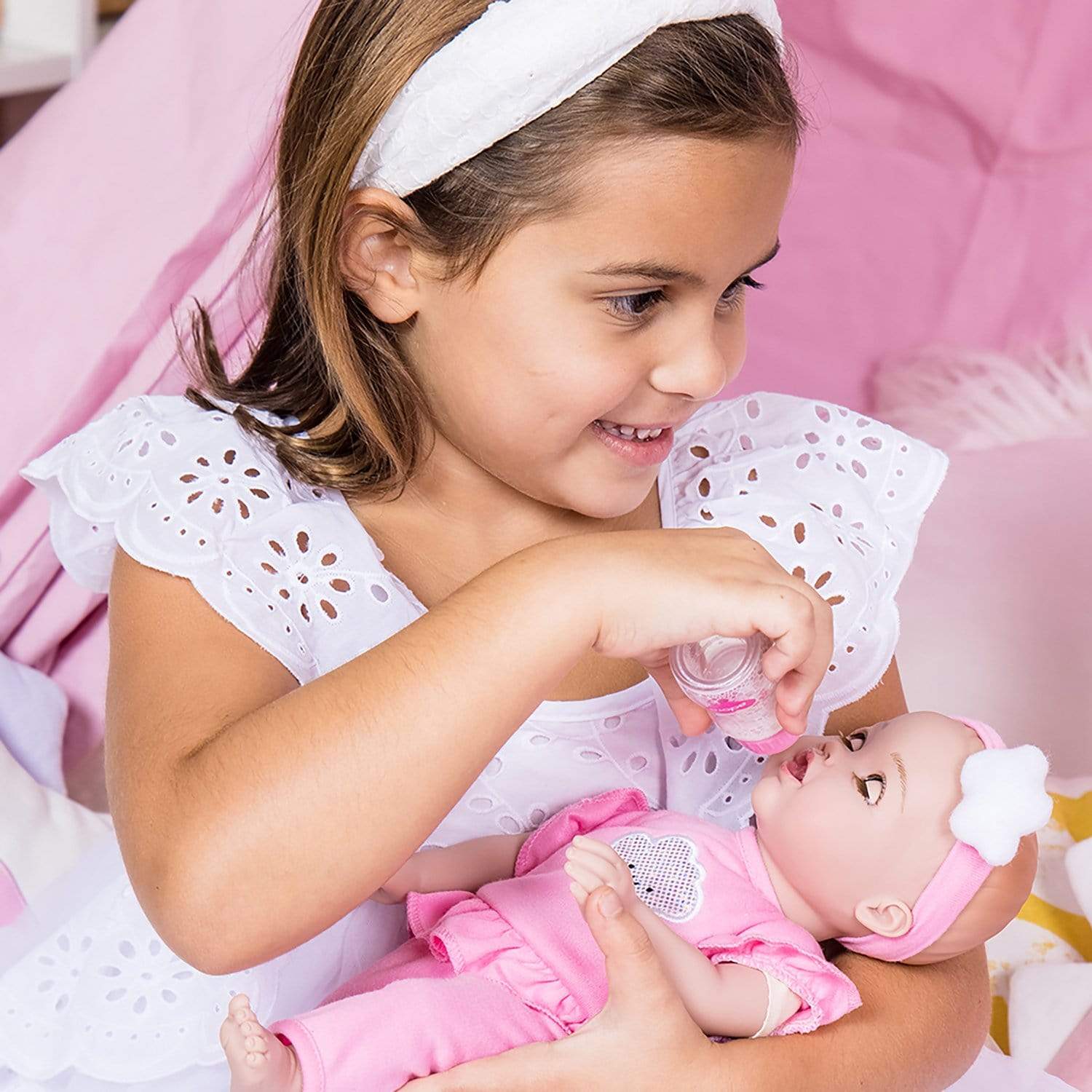 Adora NurtureTime Interactive Baby Doll, Clothes, & Accessories Set - Soft Pink - Image 6