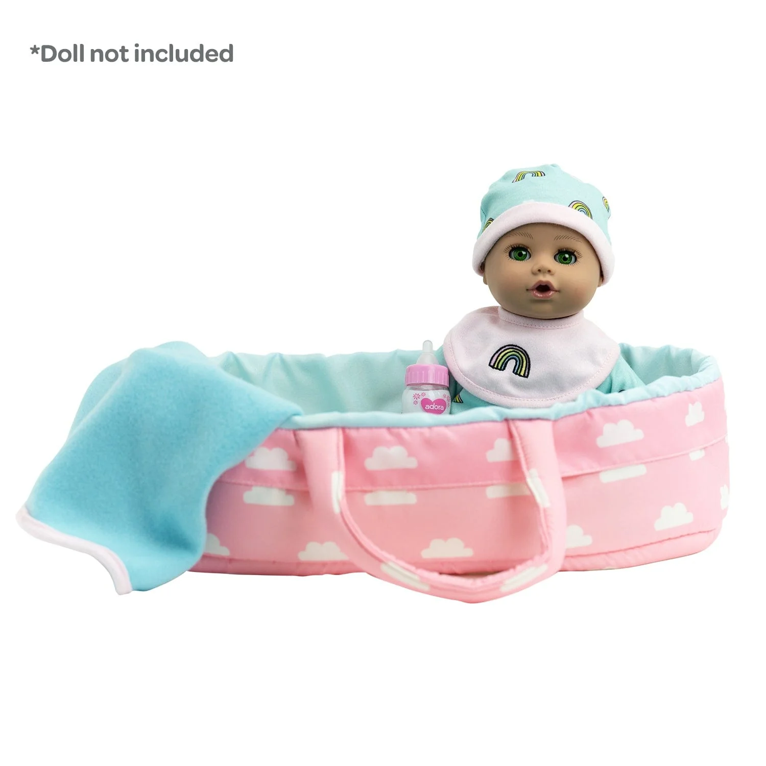 PlayTime Nurturing Essentials for 13 inch Babies -7 Piece Gift Set in Rainbow print - Image 8
