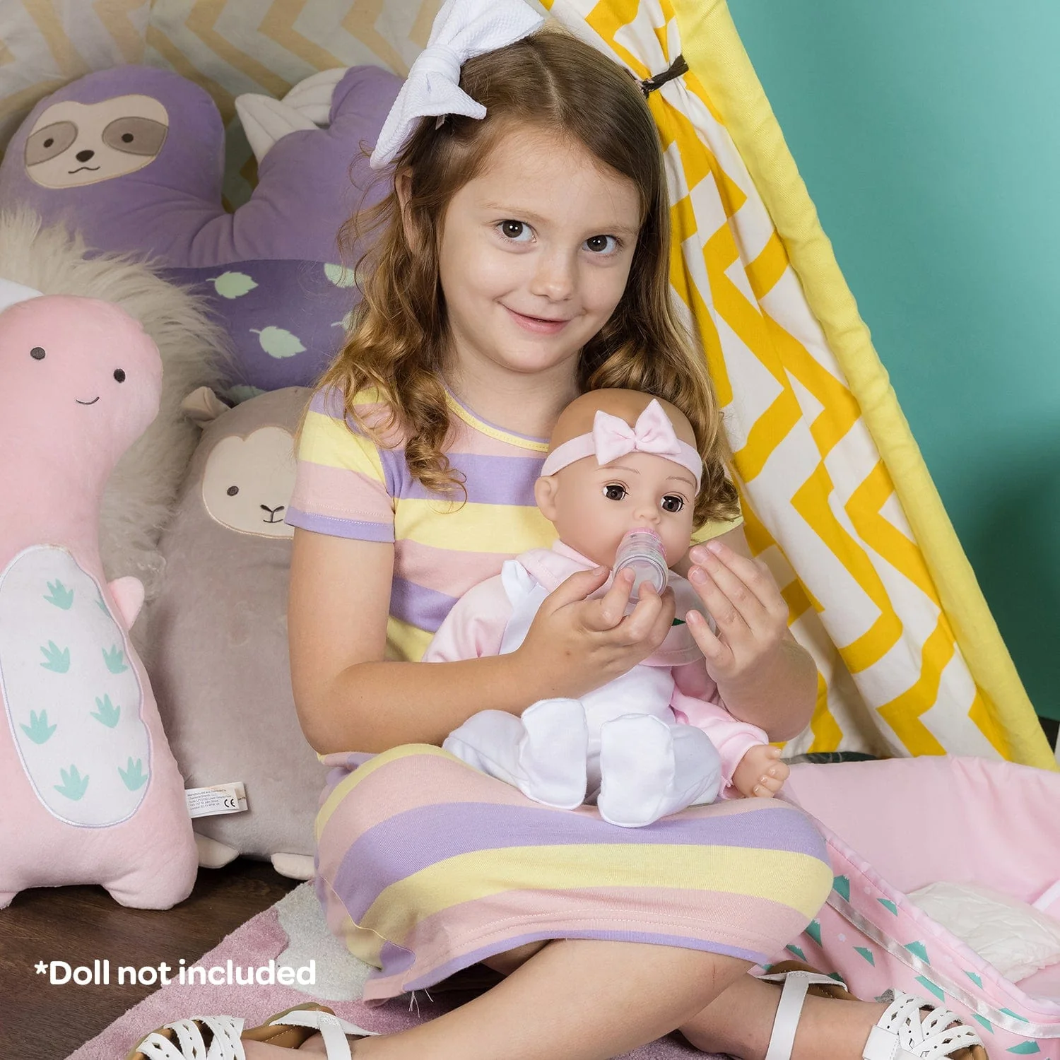 Adoption Nurturing Essentials for 16 inch Babies - 7 Piece Gift Set in Llama print - Image 4