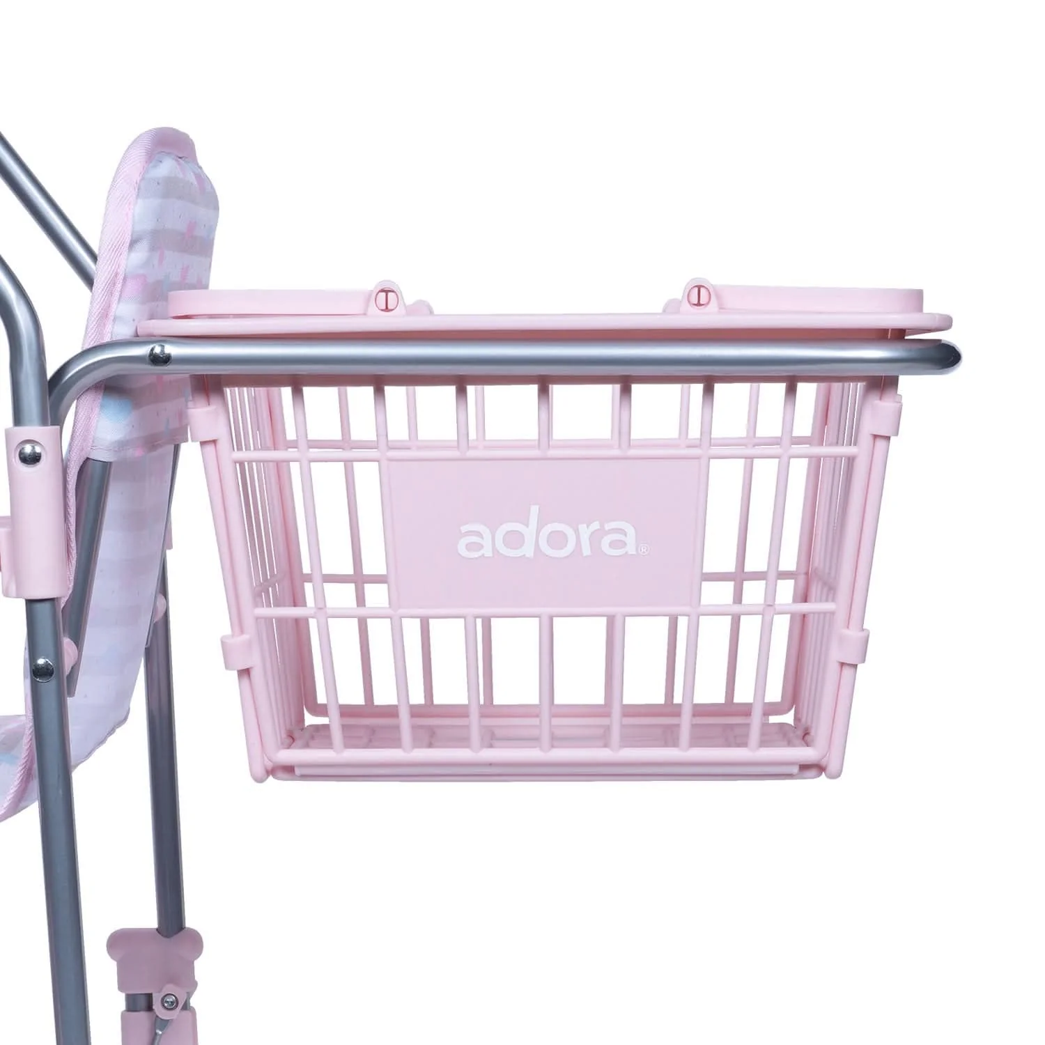 Adora 2-in-1 Small Shopping Cart with Doll Seat – Classic Pastel Pink - Image 10