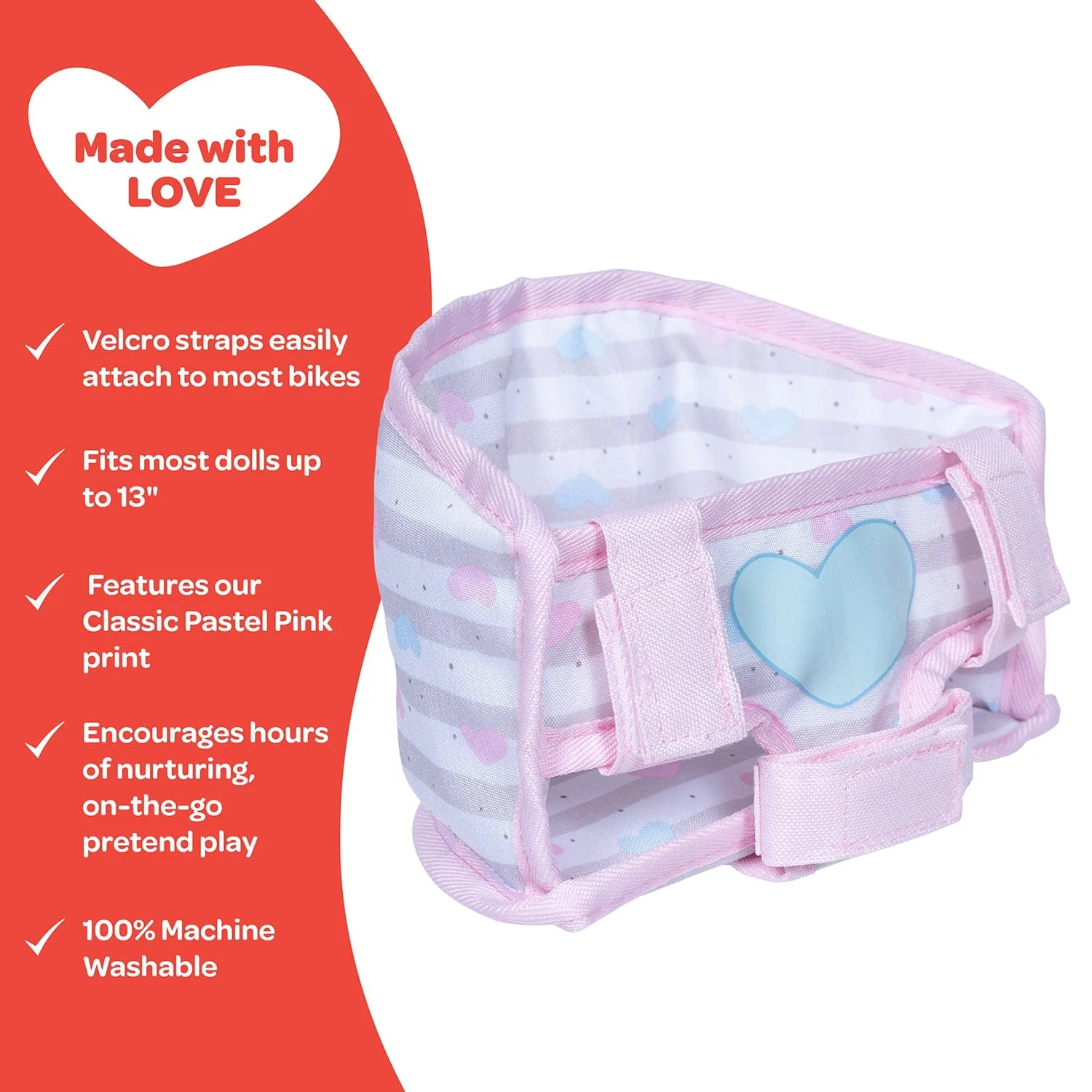 Adora Bicycle Doll Carrier - Classic Pastel Pink - Image 6