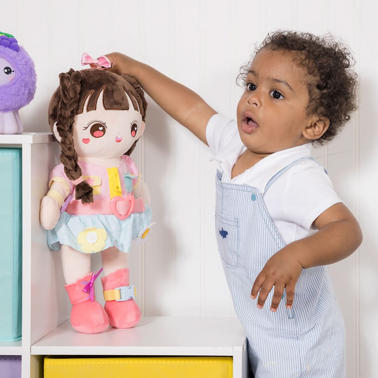 Adora Plush Montessori Toy Doll - Buckle N' Learn Mia - Image 3
