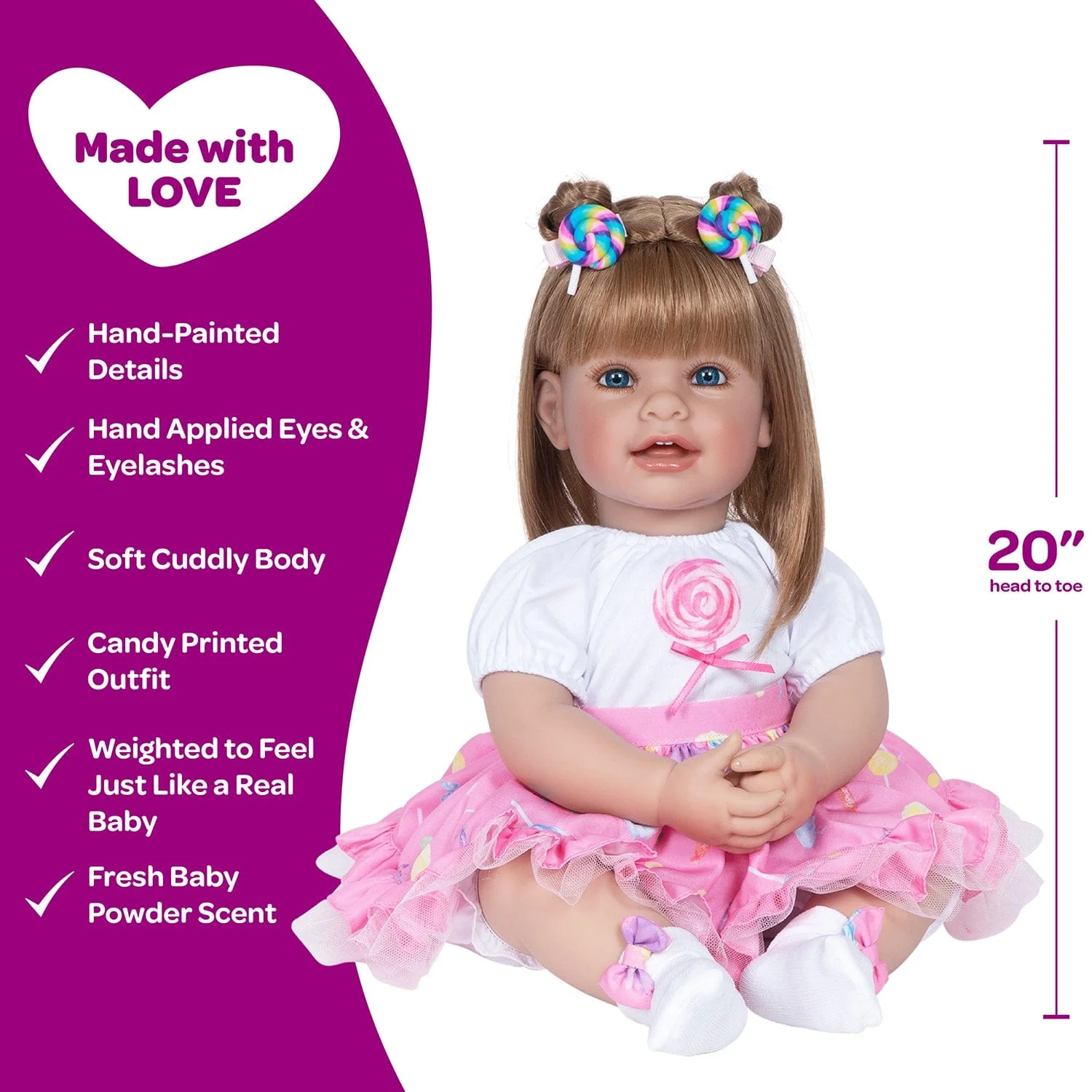 Adora ToddlerTime Baby Doll - Candy Carolyn Doll, Clothes & Accessories Set - Image 4