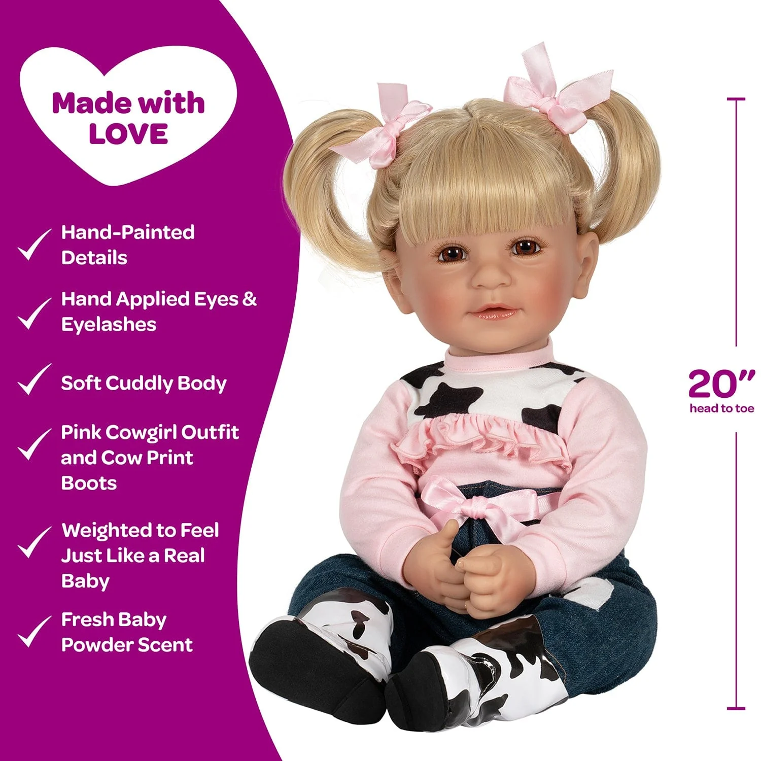 Adora ToddlerTime Baby Doll - I Love Moo Doll, Clothes & Accessories Set - Image 4