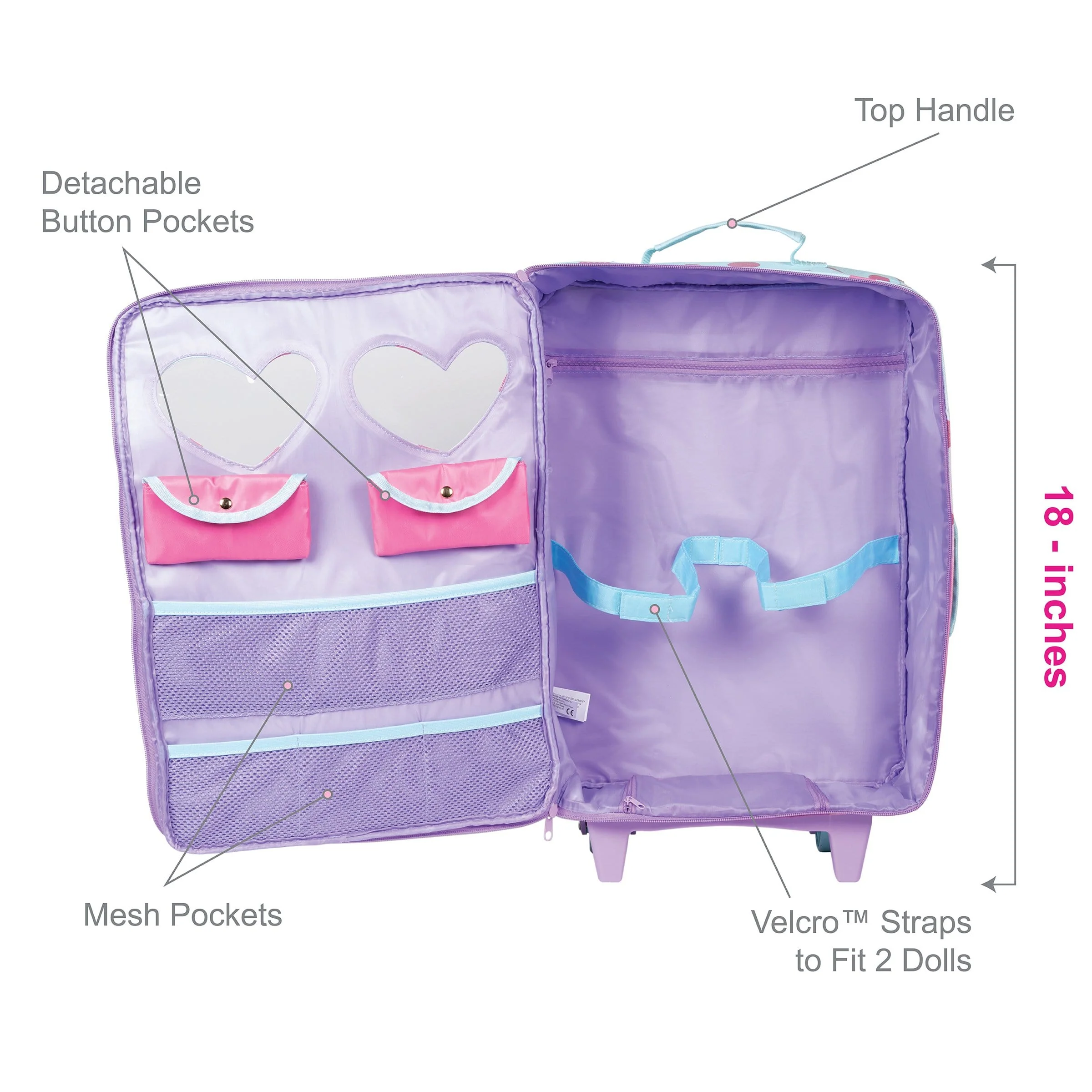 Amazing Girls 18 inch Doll Accessories Double Rolling Bag (Amazon Exclusive) - Image 4