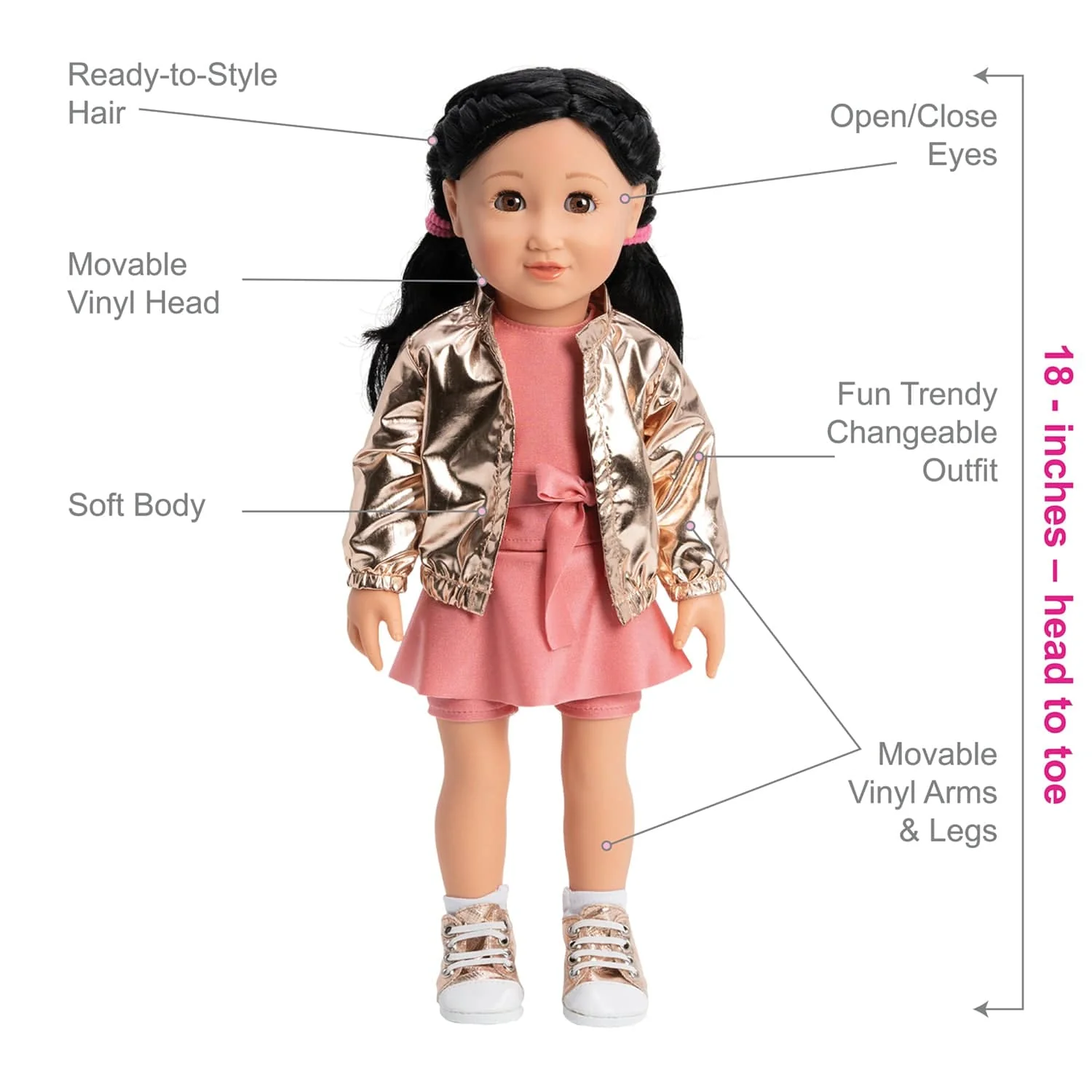 Amazing Girls 18 inch Doll Athletic Lily - Image 4