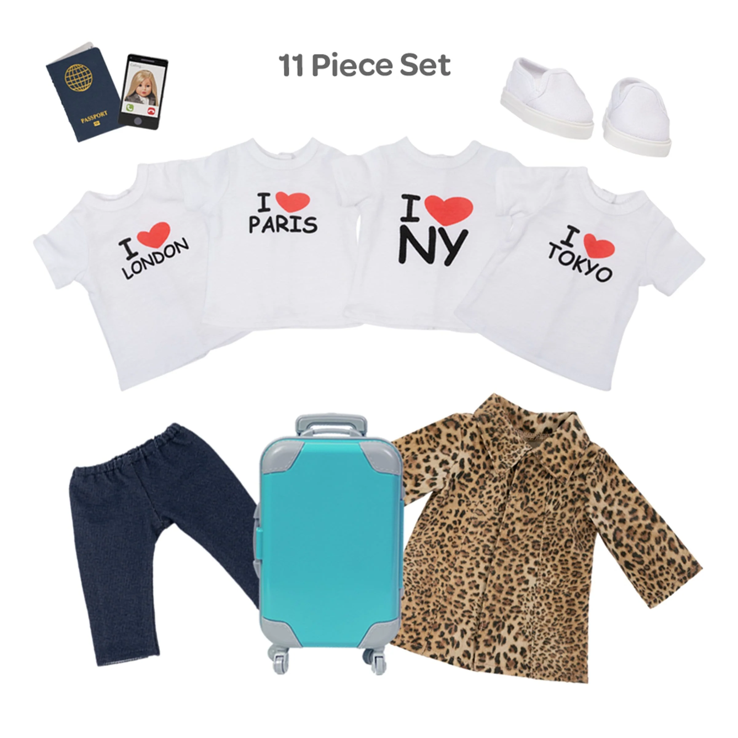 Amazing Girls 18 inch Doll Clothes - Jet-Set Luggage & Accessories Set (Amazon Exclusive)