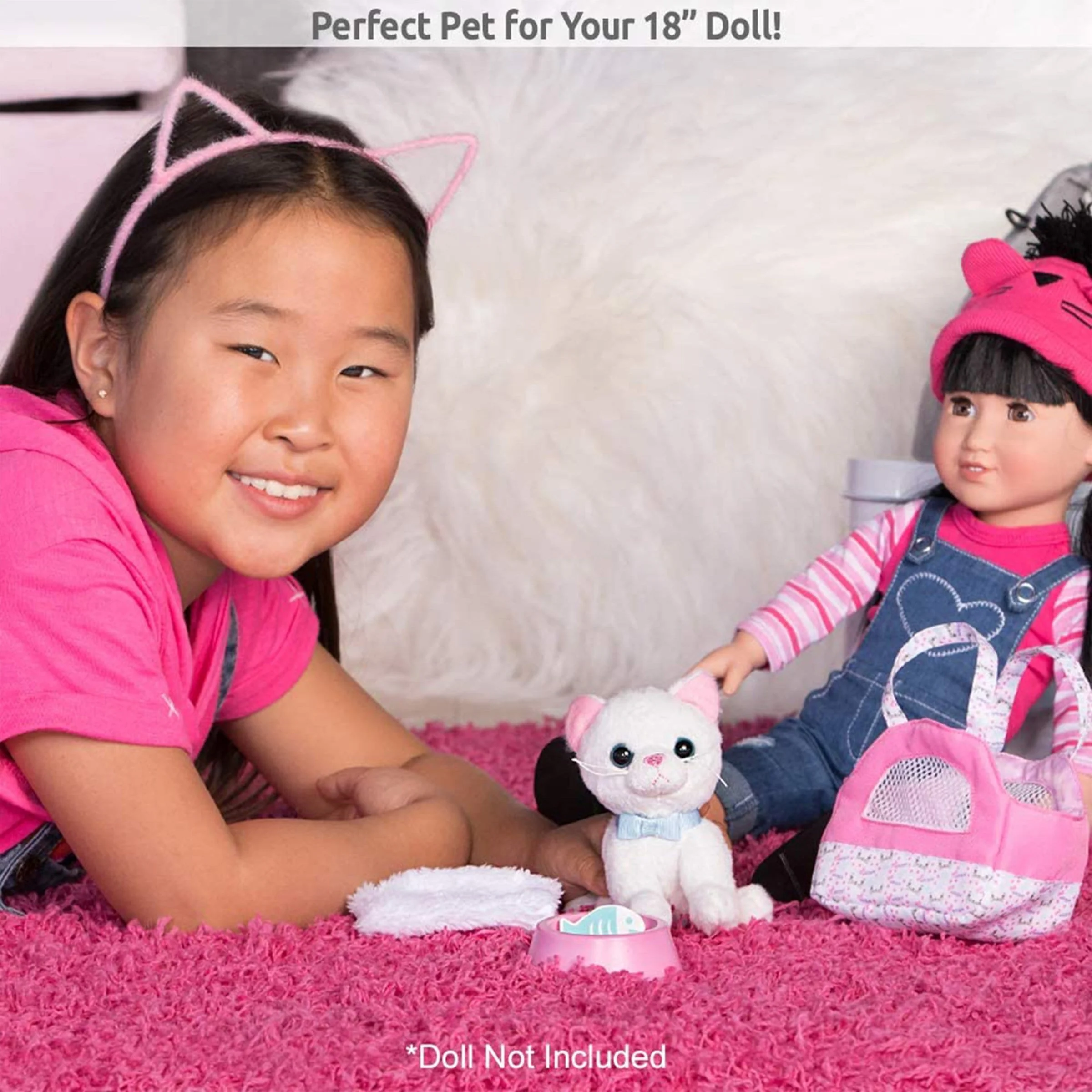 Amazing Girls 18 Inch Doll Pets Luna the White Kitty (Amazon Exclusive) - Image 2