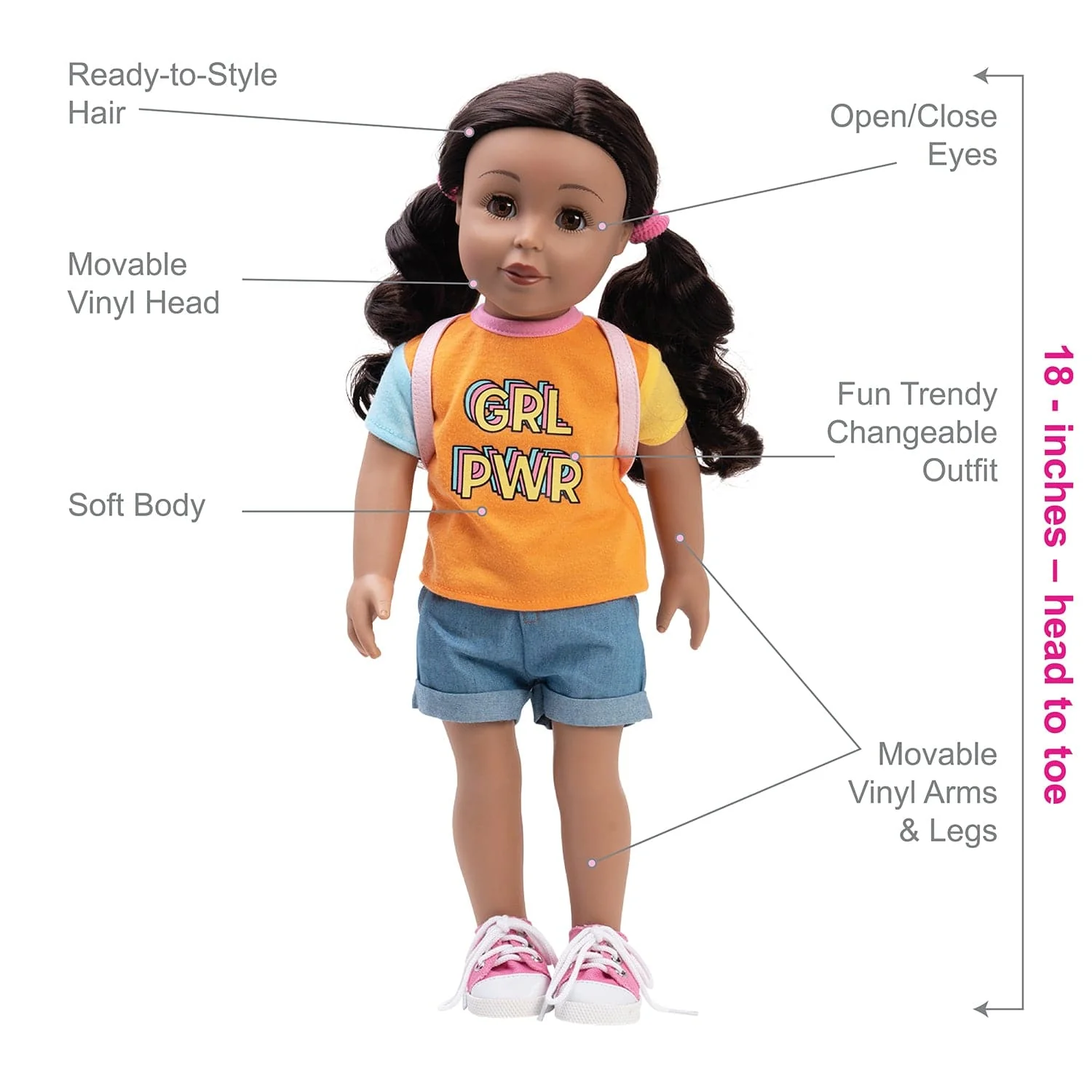 Amazing Girls 18 inch Doll Sienna Girl Power - Image 4