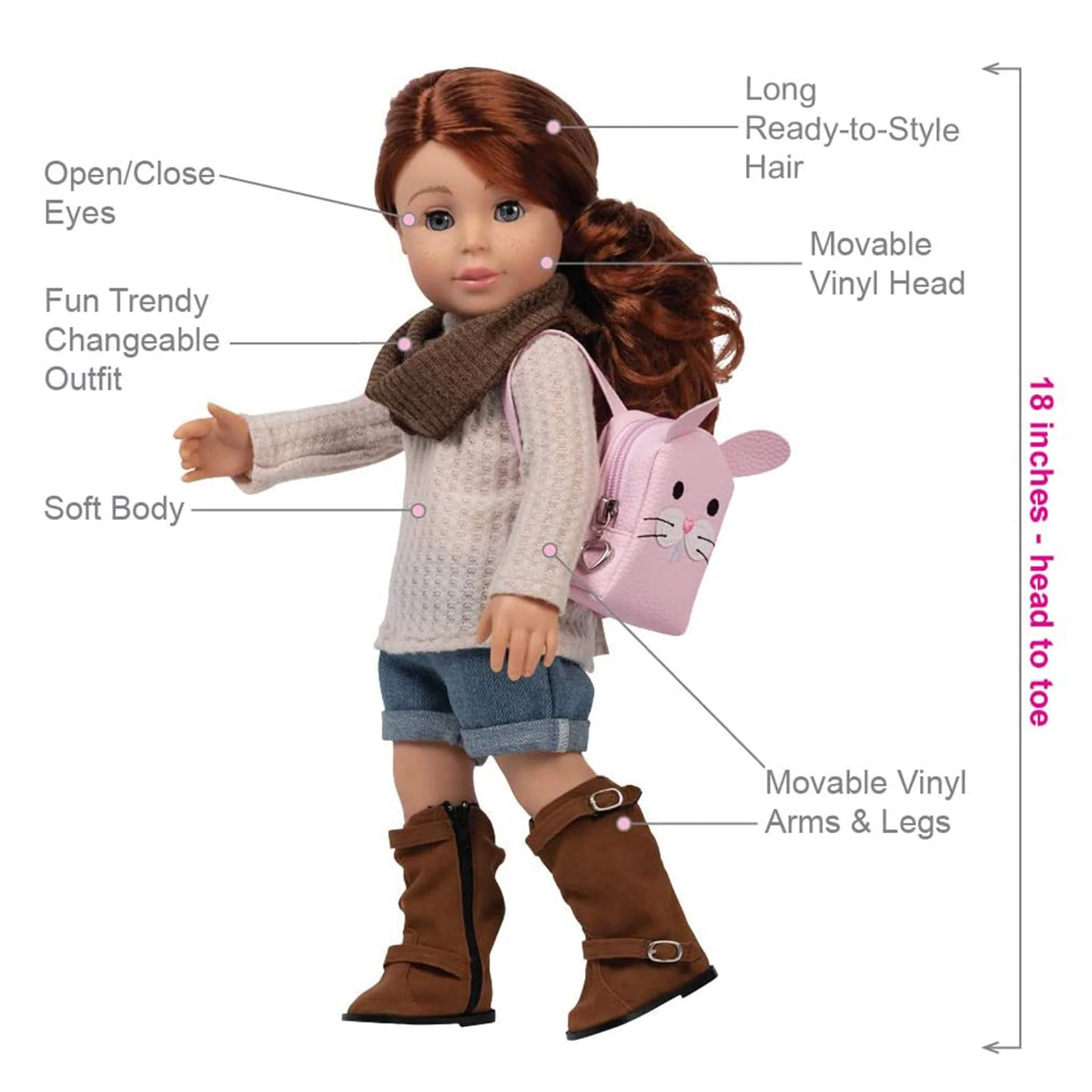 Amazing Girls 18 inch Doll Sweater Weather Sam (Amazon Exclusive) - Image 3