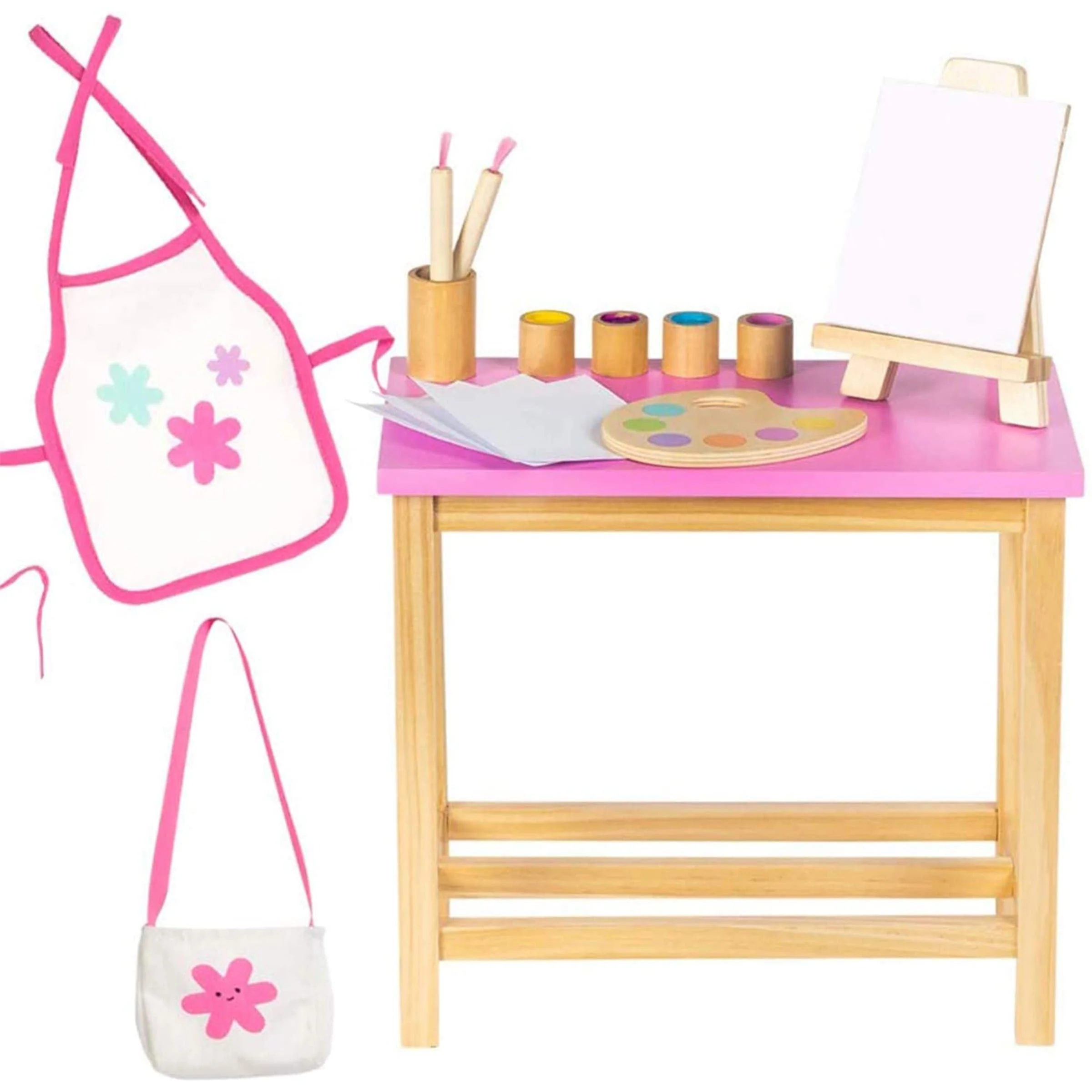 Amazing World 18 inch Doll Accessories Artist Studio Wooden Play Set – 16 Pieces (Amazon Exclusive)