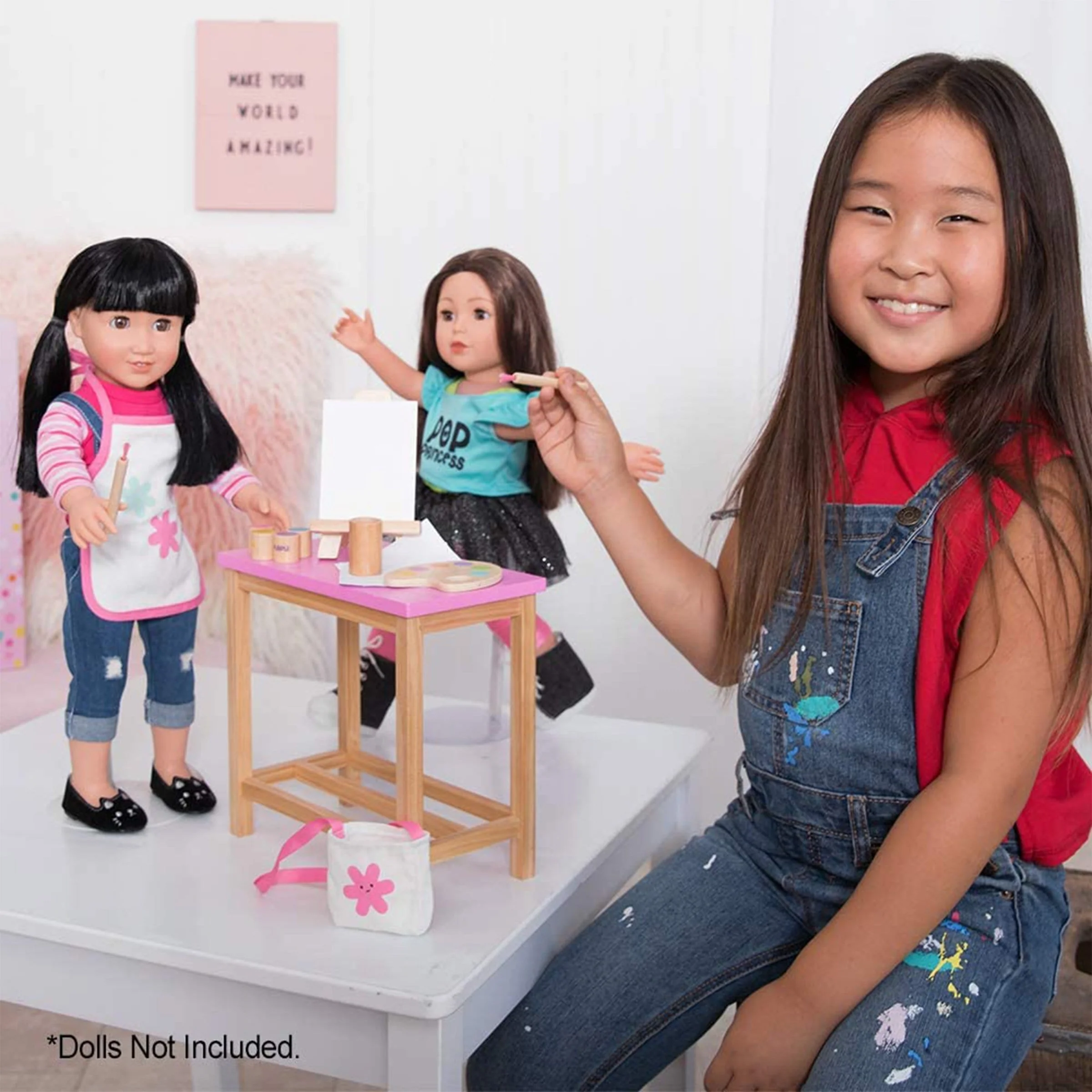 Amazing World 18 inch Doll Accessories Artist Studio Wooden Play Set – 16 Pieces (Amazon Exclusive) - Image 2