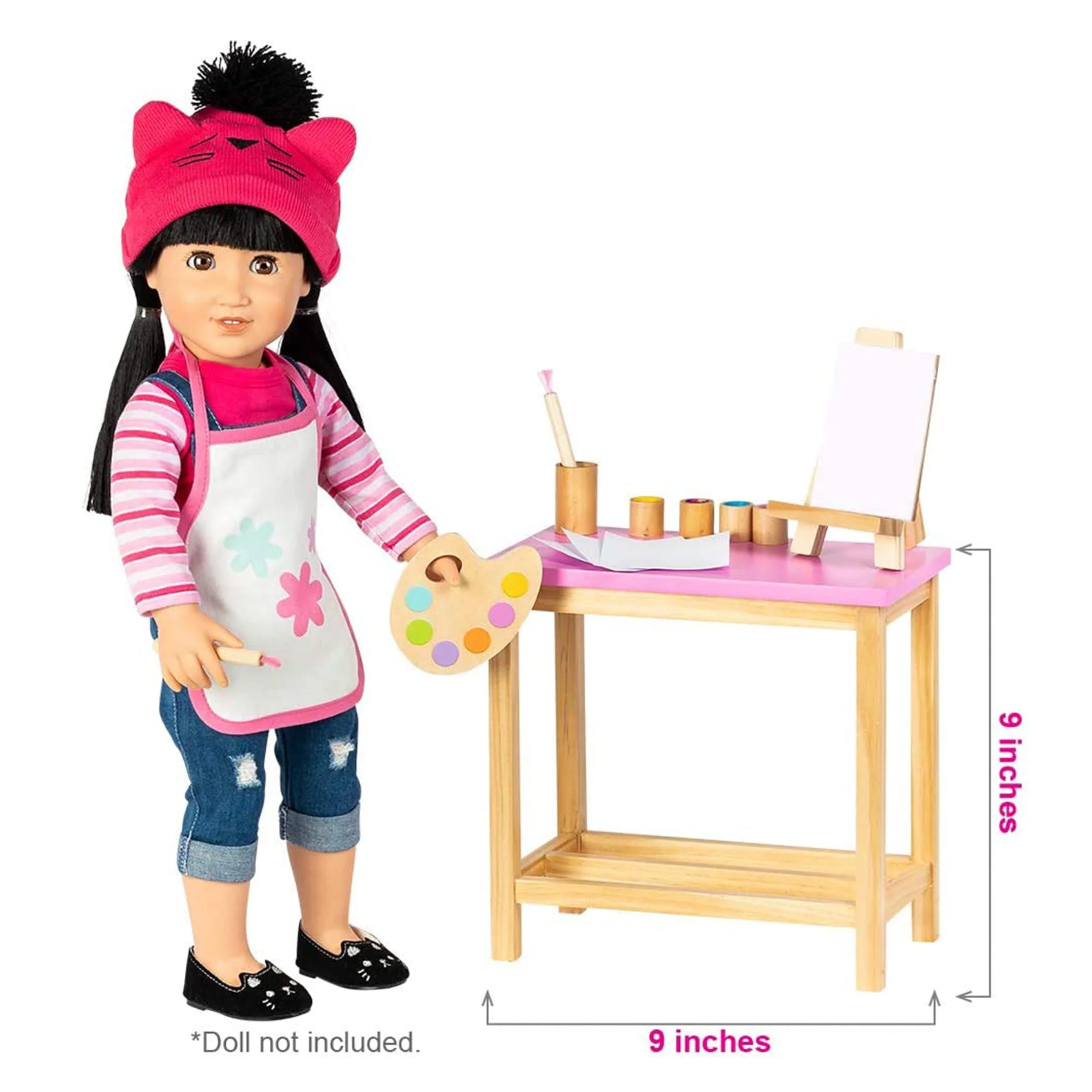 Amazing World 18 inch Doll Accessories Artist Studio Wooden Play Set – 16 Pieces (Amazon Exclusive) - Image 3