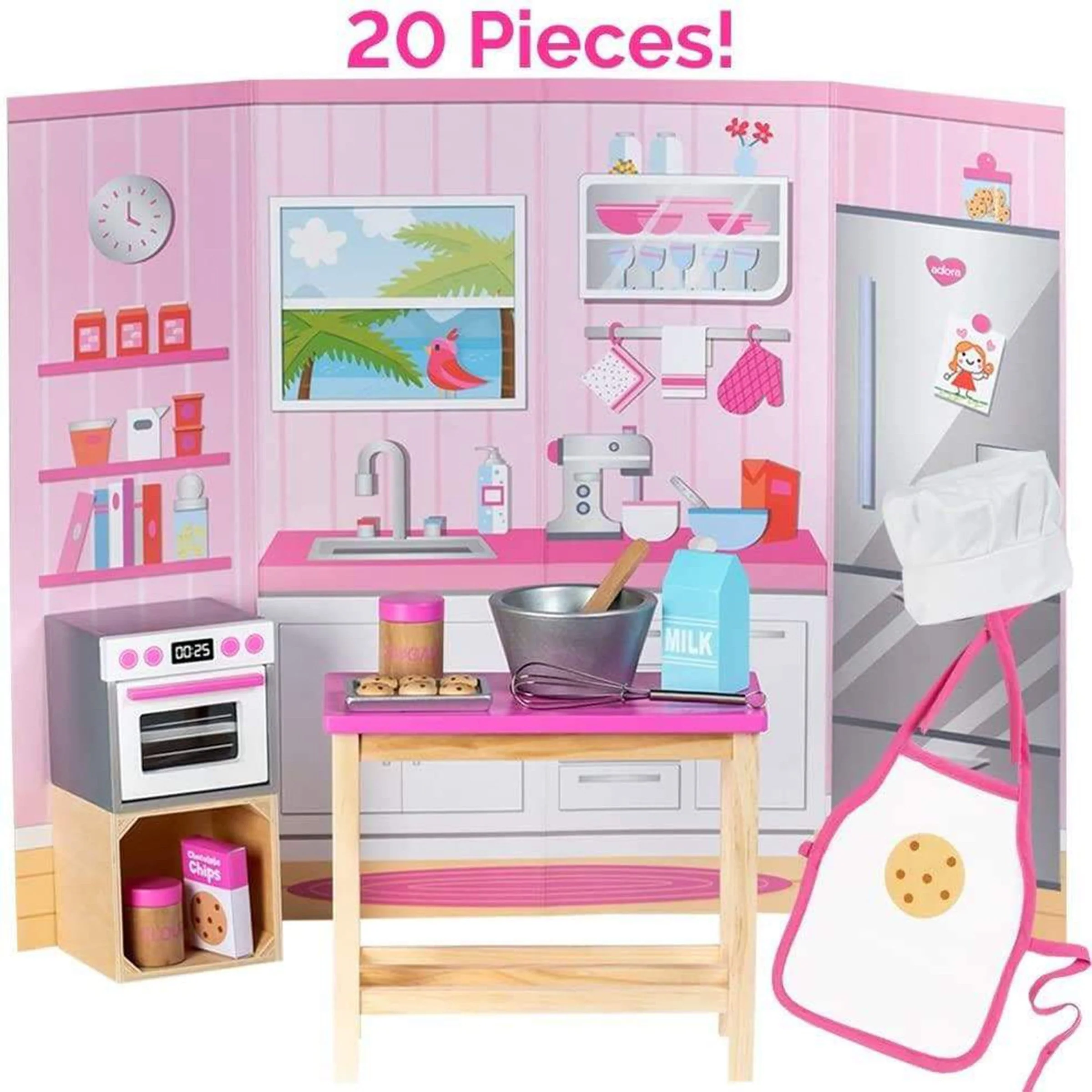 Amazing World 18 inch Doll Accessories Love To Bake Wooden Play Set - 20 Pieces (Amazon Exclusive)