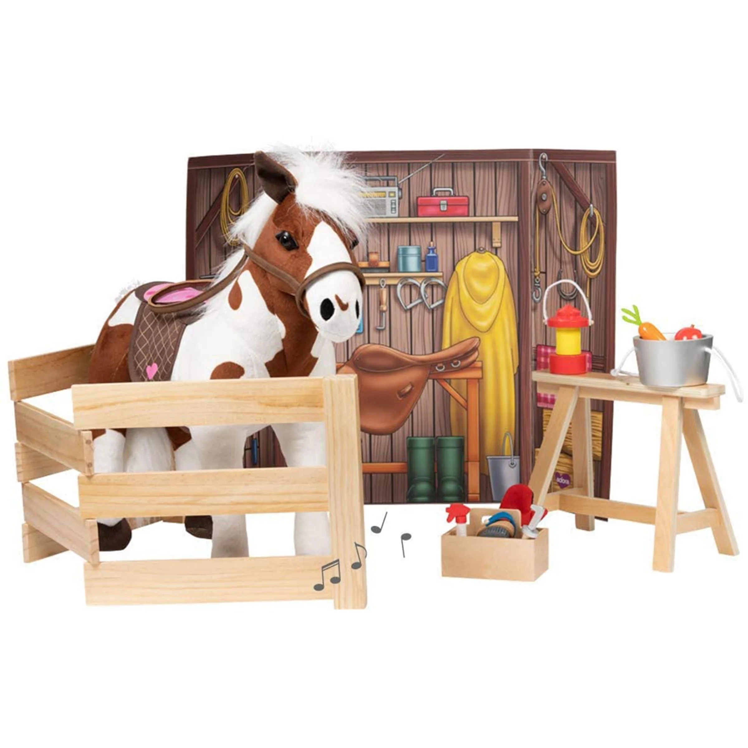 Amazing World 18 inch Doll Accessories Plush Horse with 1 Sound Effect - 15 Pieces (Amazon Exclusive)