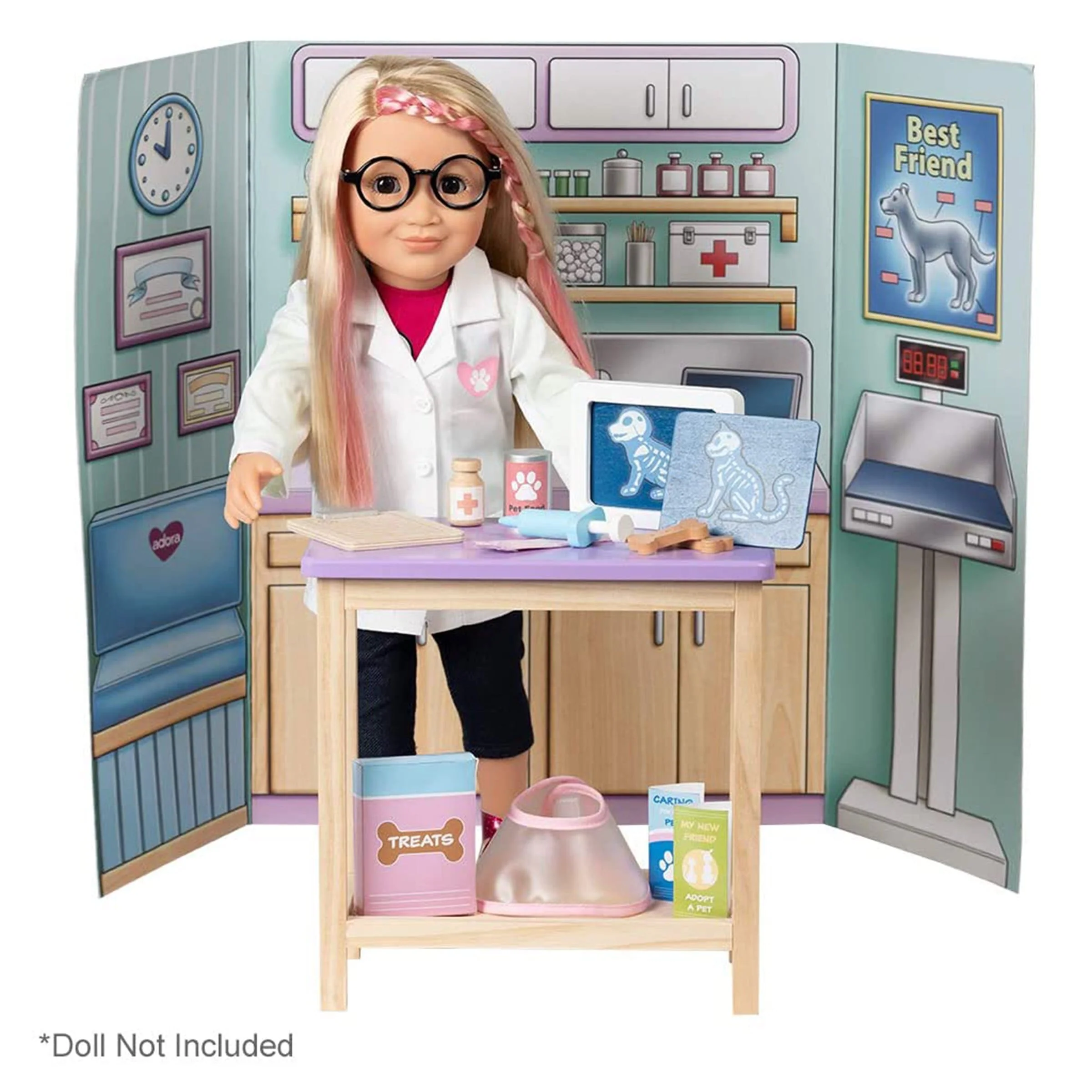 Amazing World 18 inch Doll Accessories Veterinary Clinic Wooden Play Set – 17 Pieces (Amazon Exclusive) - Image 2
