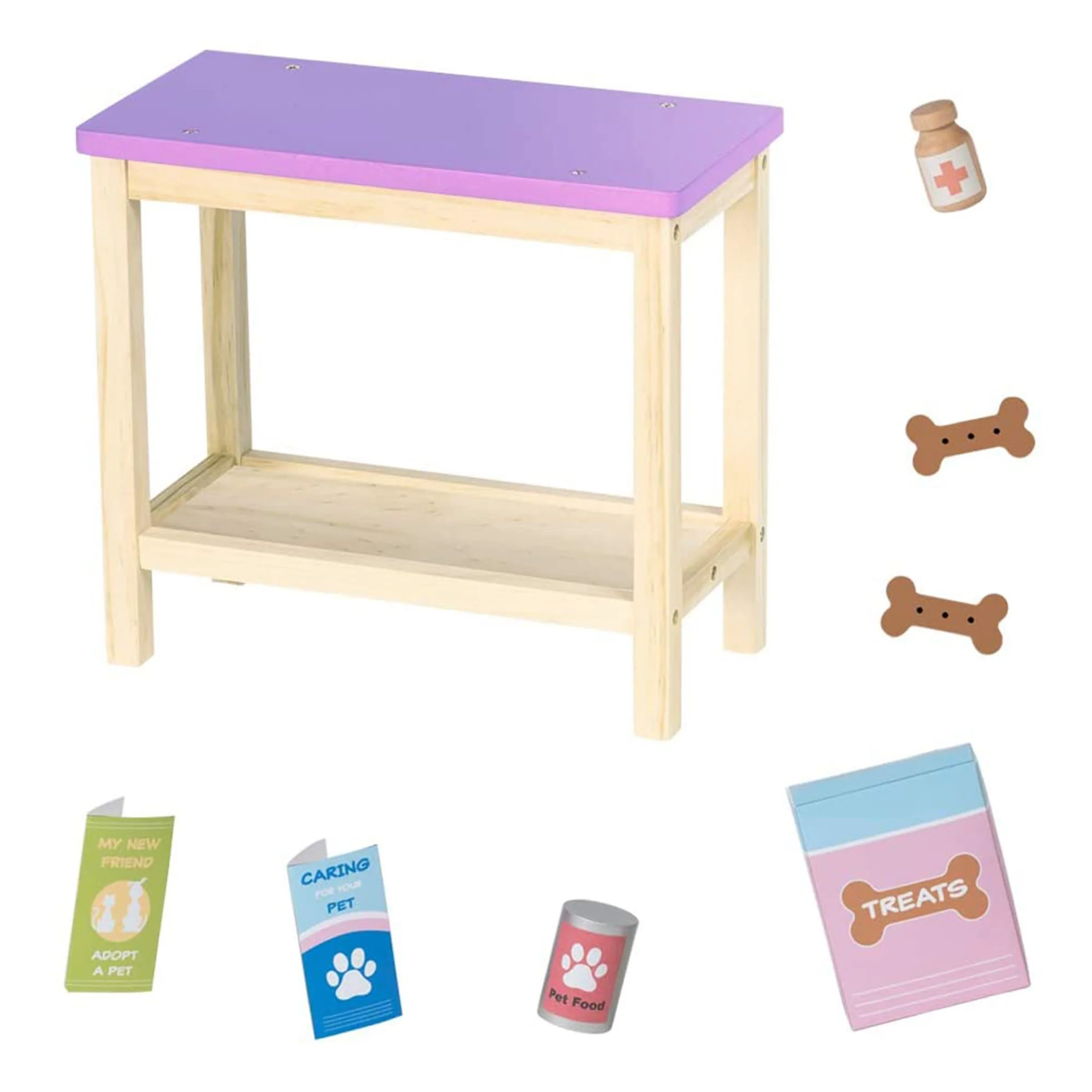 Amazing World 18 inch Doll Accessories Veterinary Clinic Wooden Play Set – 17 Pieces (Amazon Exclusive) - Image 4