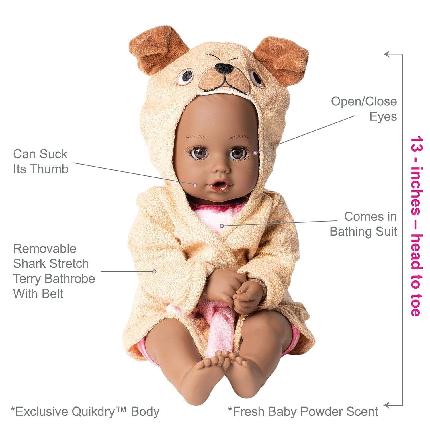 Adora BathTime Puggy Love Baby Doll, Doll Clothes & Accessories Set - Image 4