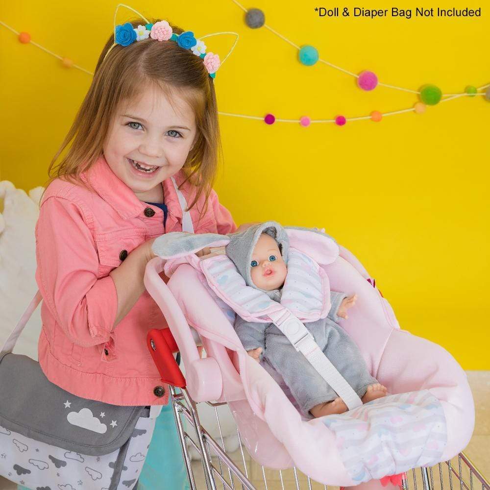 Adora Baby Doll Car Seat Carrier - Pastel Pink Hearts - Image 5