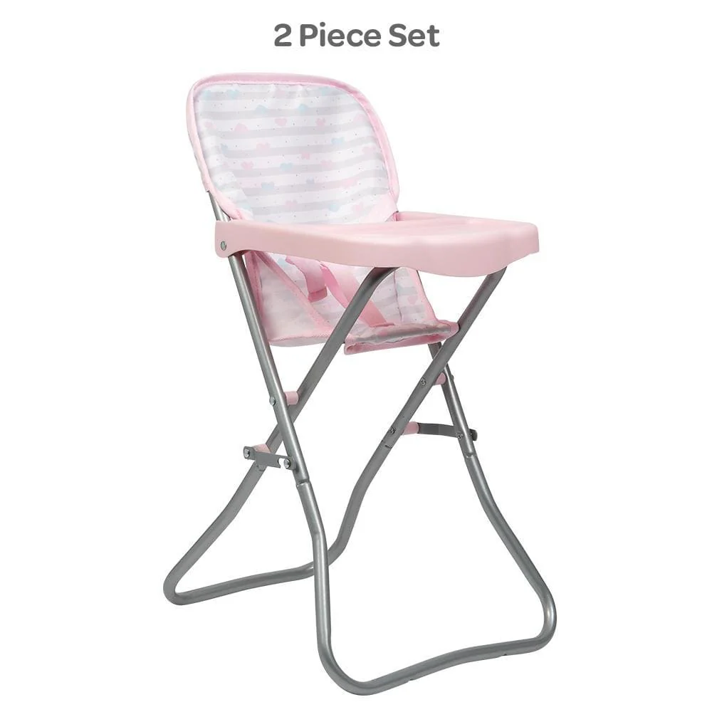 Adora Baby Doll High Chair - Pastel Pink Hearts - Image 3