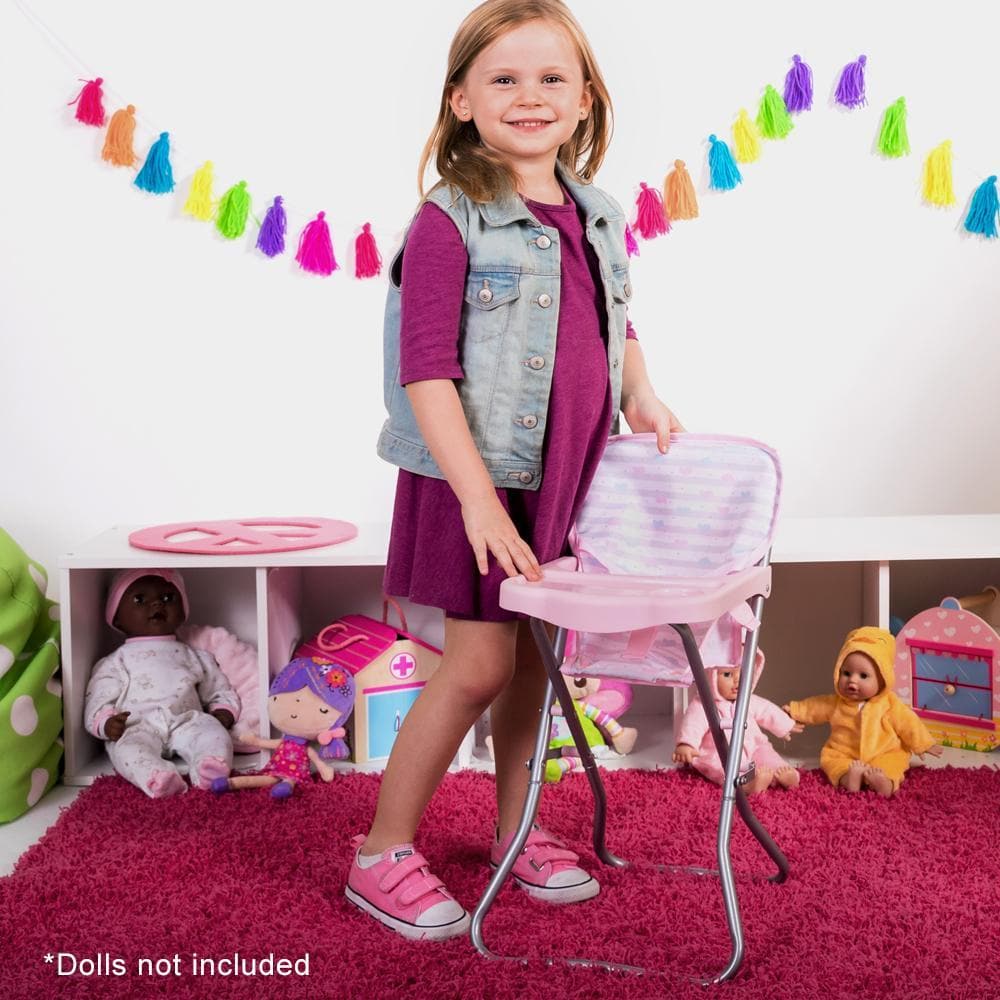 Adora Baby Doll High Chair - Pastel Pink Hearts - Image 6