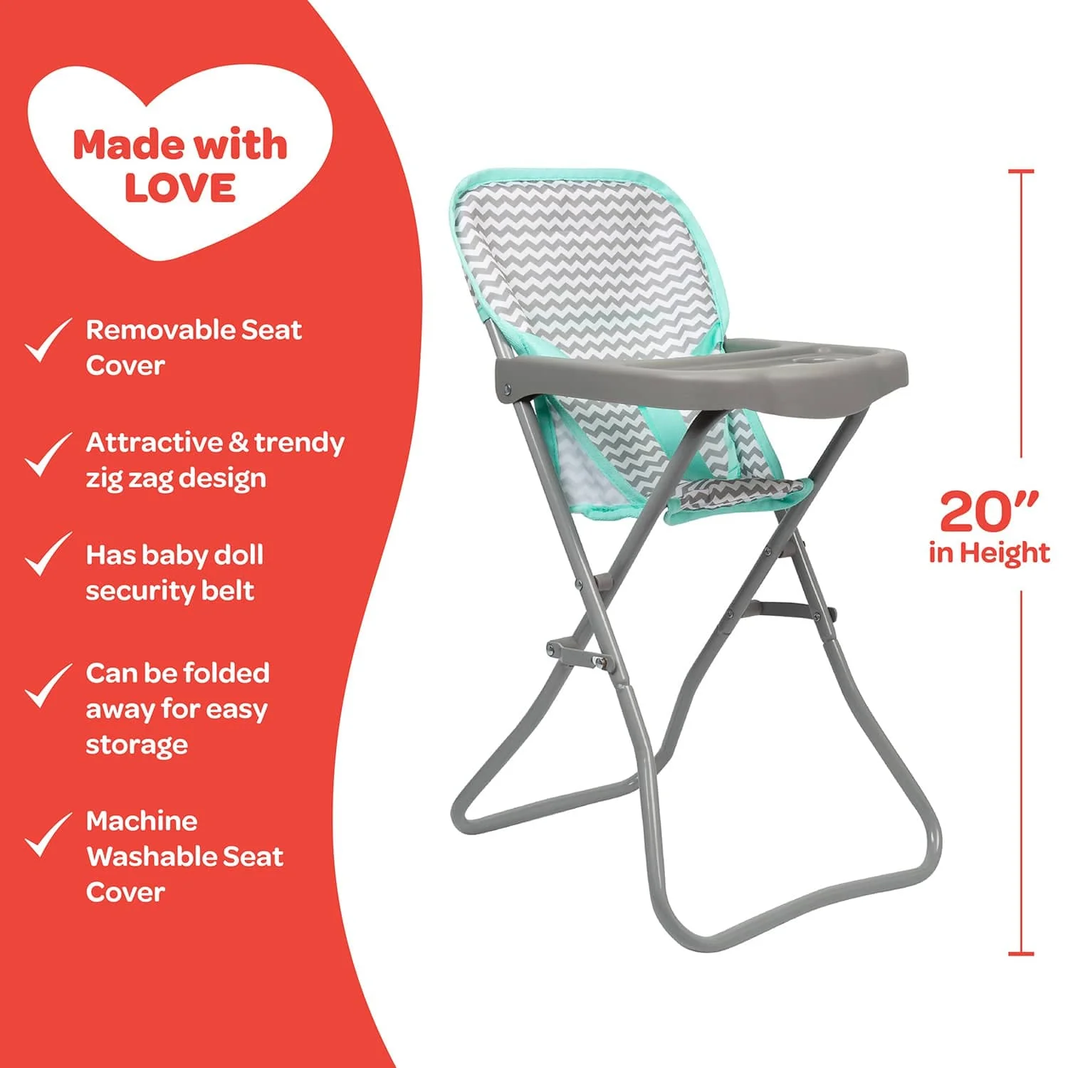 Adora Baby Doll High Chair - Zig Zag - Image 4