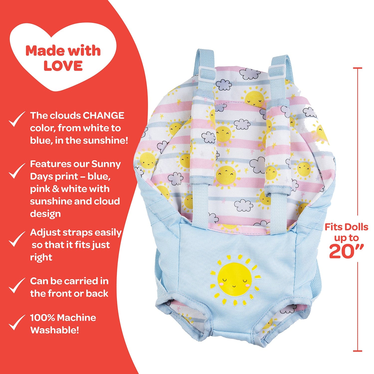 Adora Snuggle Baby Doll Carrier - Color-Changing Sunny Days - Image 4