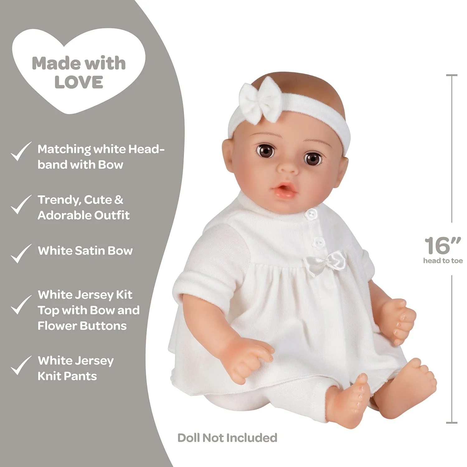 Adora Adoption Fashion "Simply Classic." Baby Doll Clothes Set for 16” Dolls - Image 4
