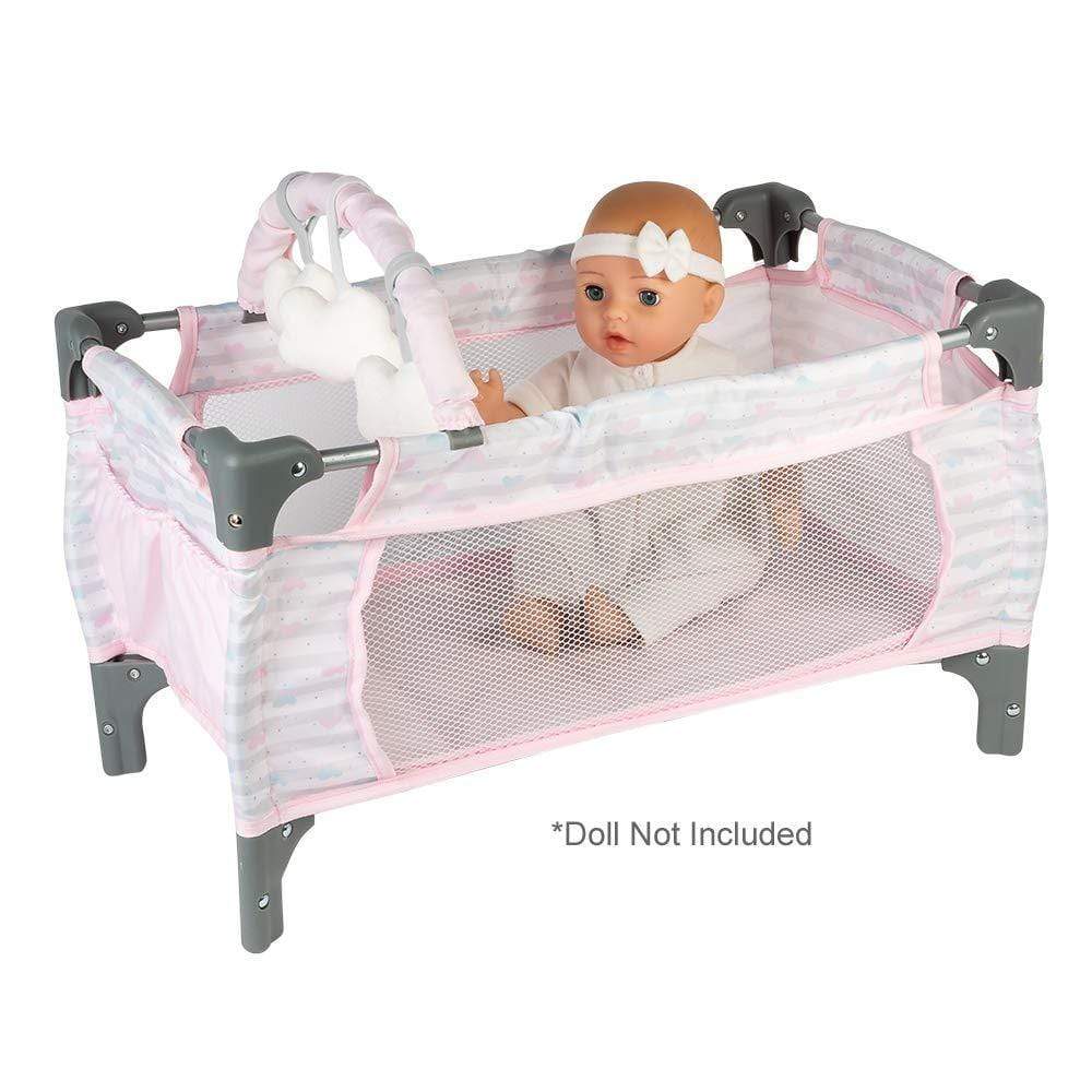 Adora Deluxe Baby Doll Pack-N-Play & Changing Table Set - Pastel Pink Hearts - Image 3