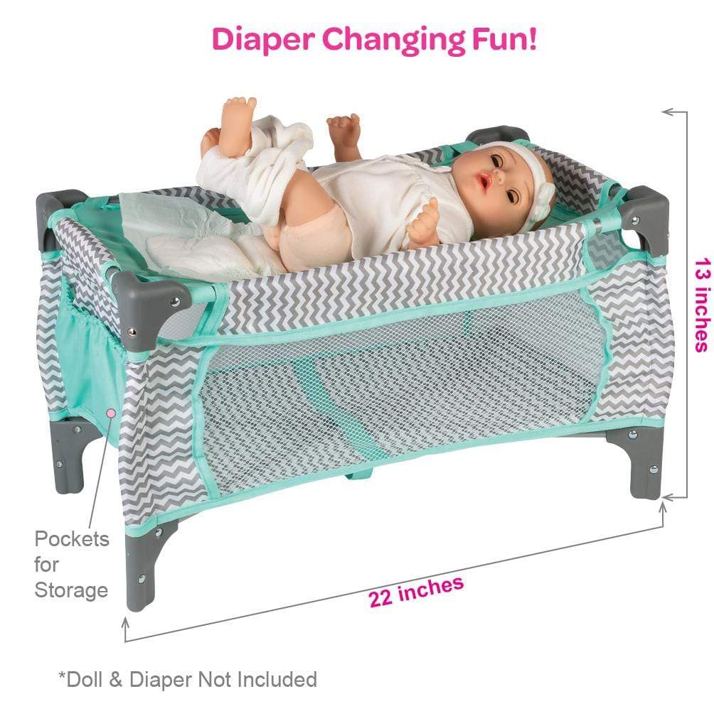 Adora Baby Doll Deluxe Pack-N-Play & Changing Table Set - Zig Zag - Image 4