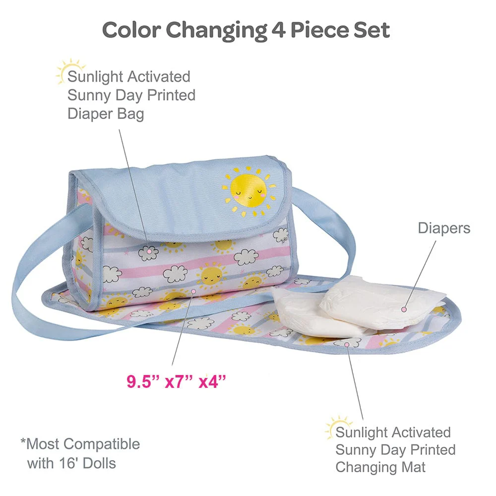 Adora Baby Doll Diaper Bag Set - Color-Changing Sunny Days - Image 4