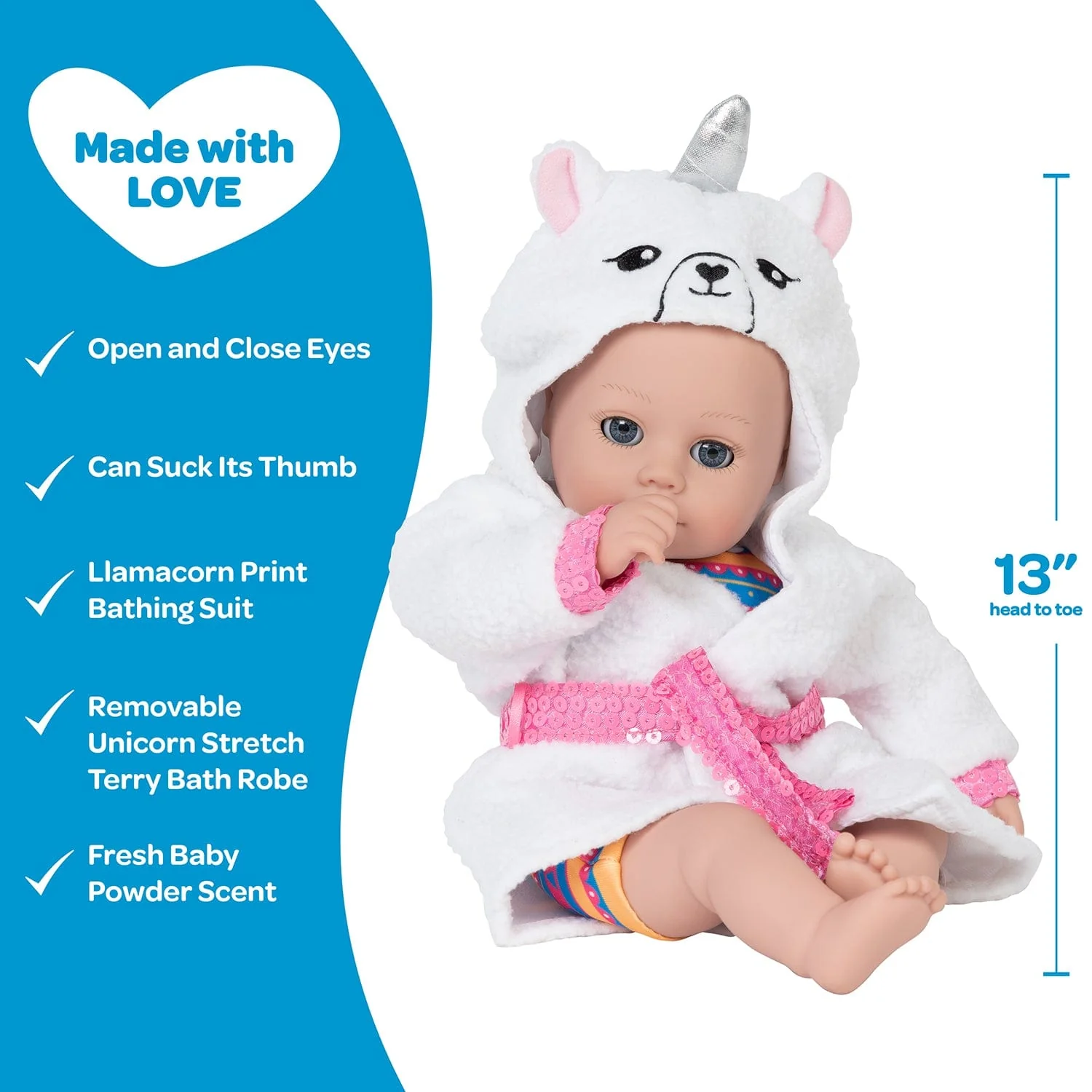 Adora BathTime Llamacorn Baby Doll, Doll Clothes & Accessories Set - Image 4