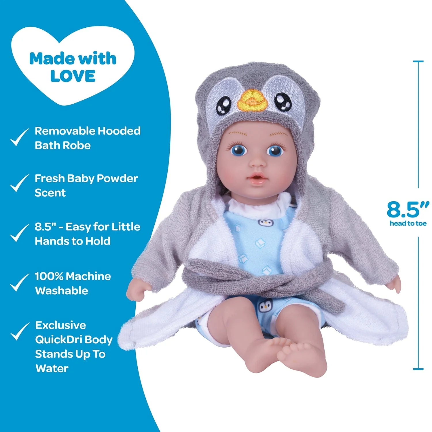 Adora BathTime Tot Baby Doll Penguin Set with Doll Clothes - Image 4