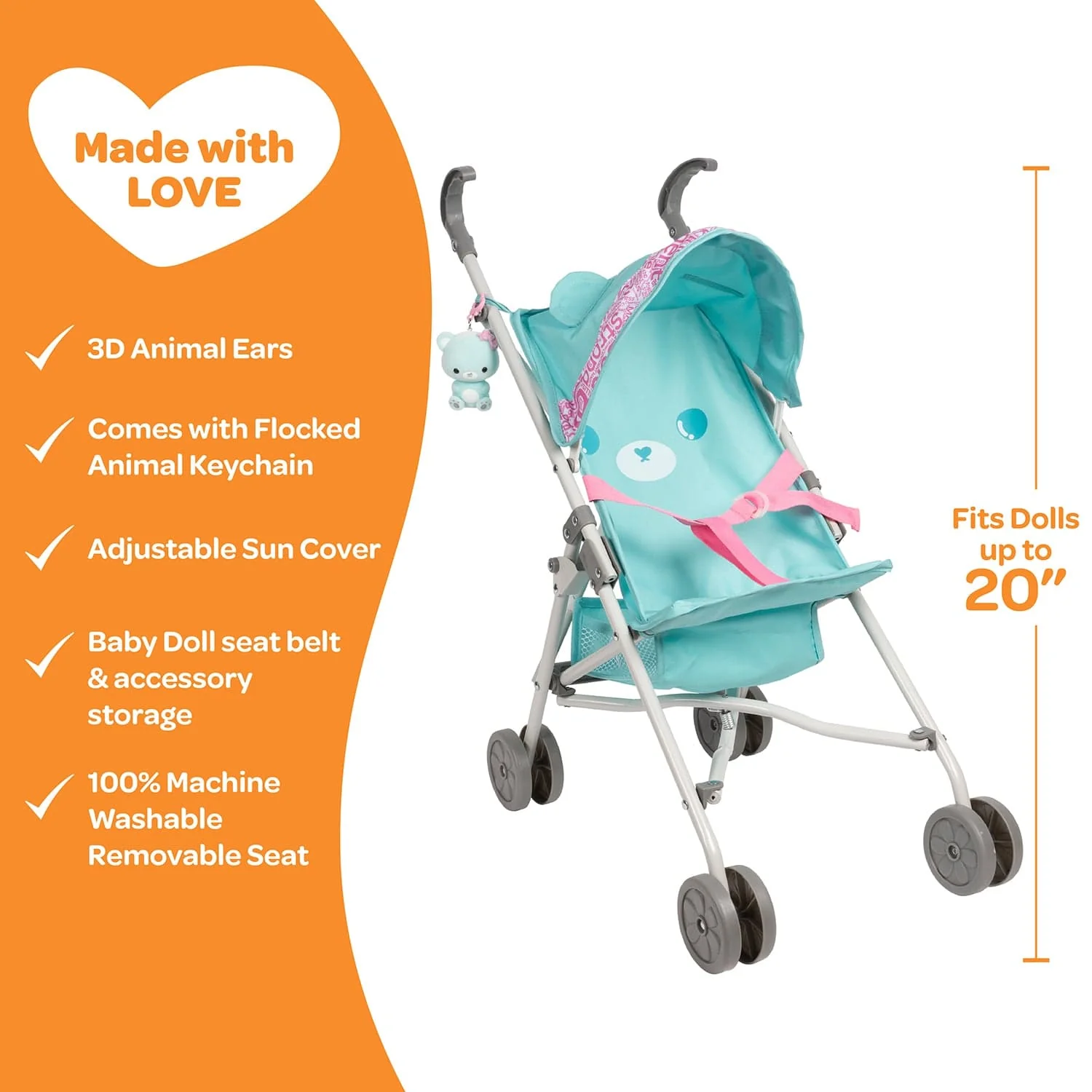 Adora Be Bright Baby Doll Stroller - Bear - Image 4