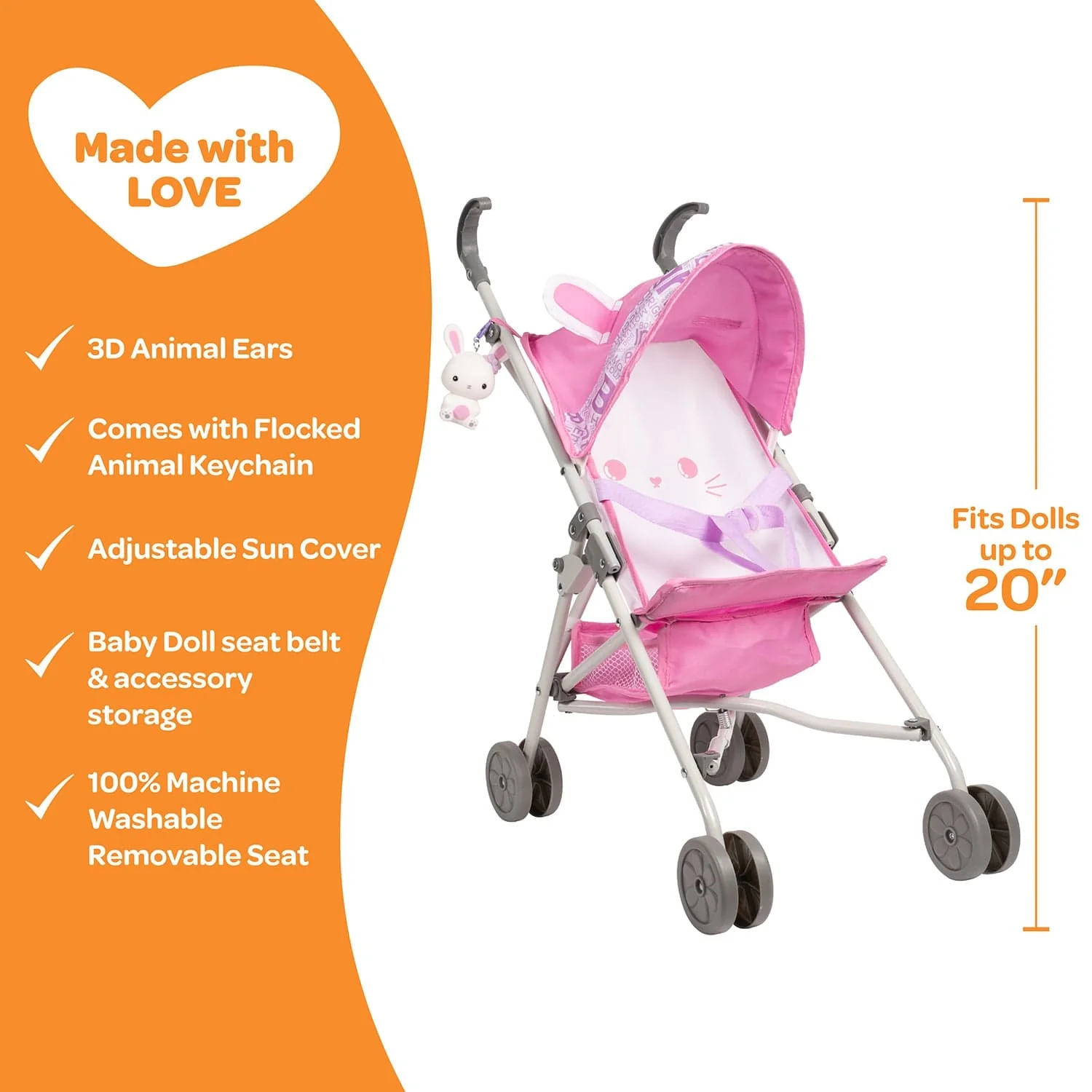 Adora Be Bright Baby Doll Stroller - Bunny - Image 4