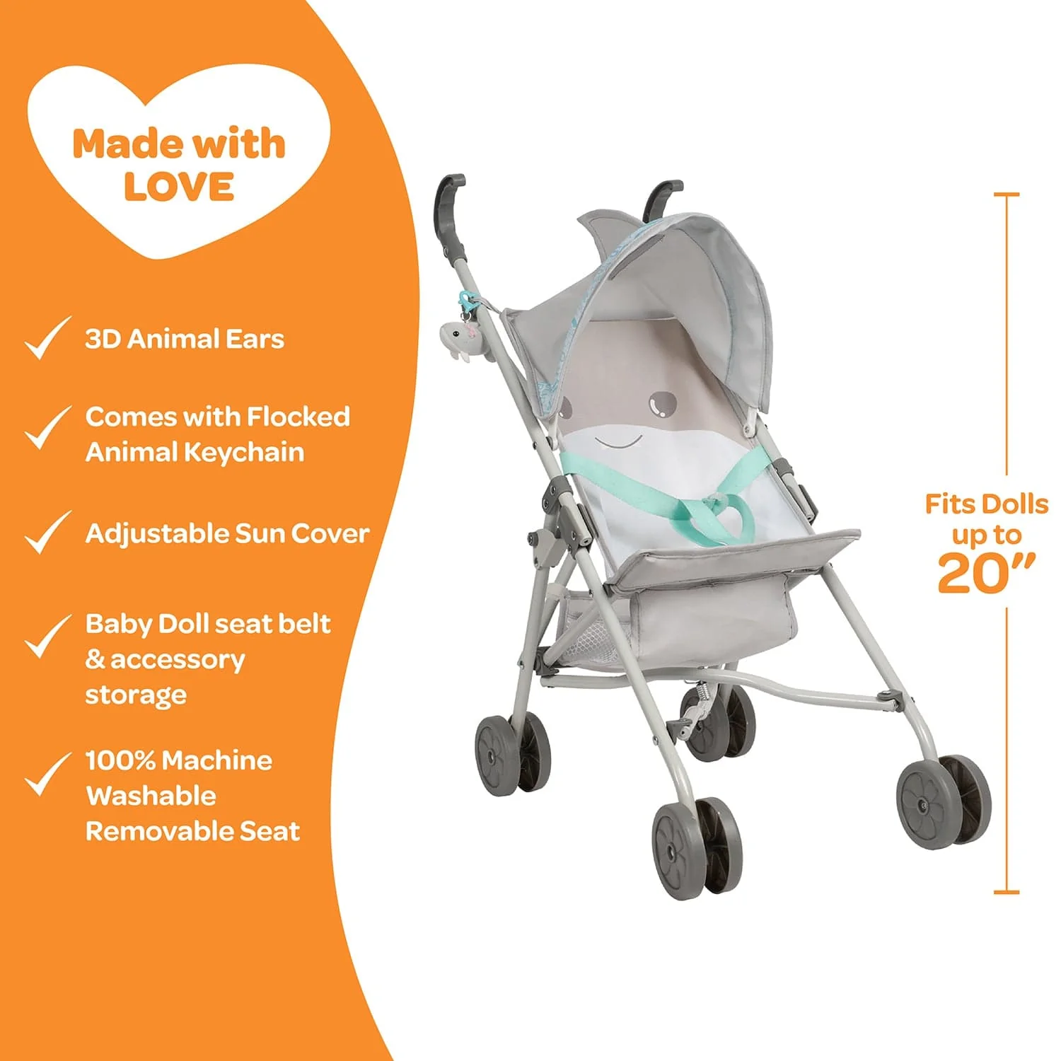 Adora Be Bright Baby Doll Stroller - Shark - Image 4
