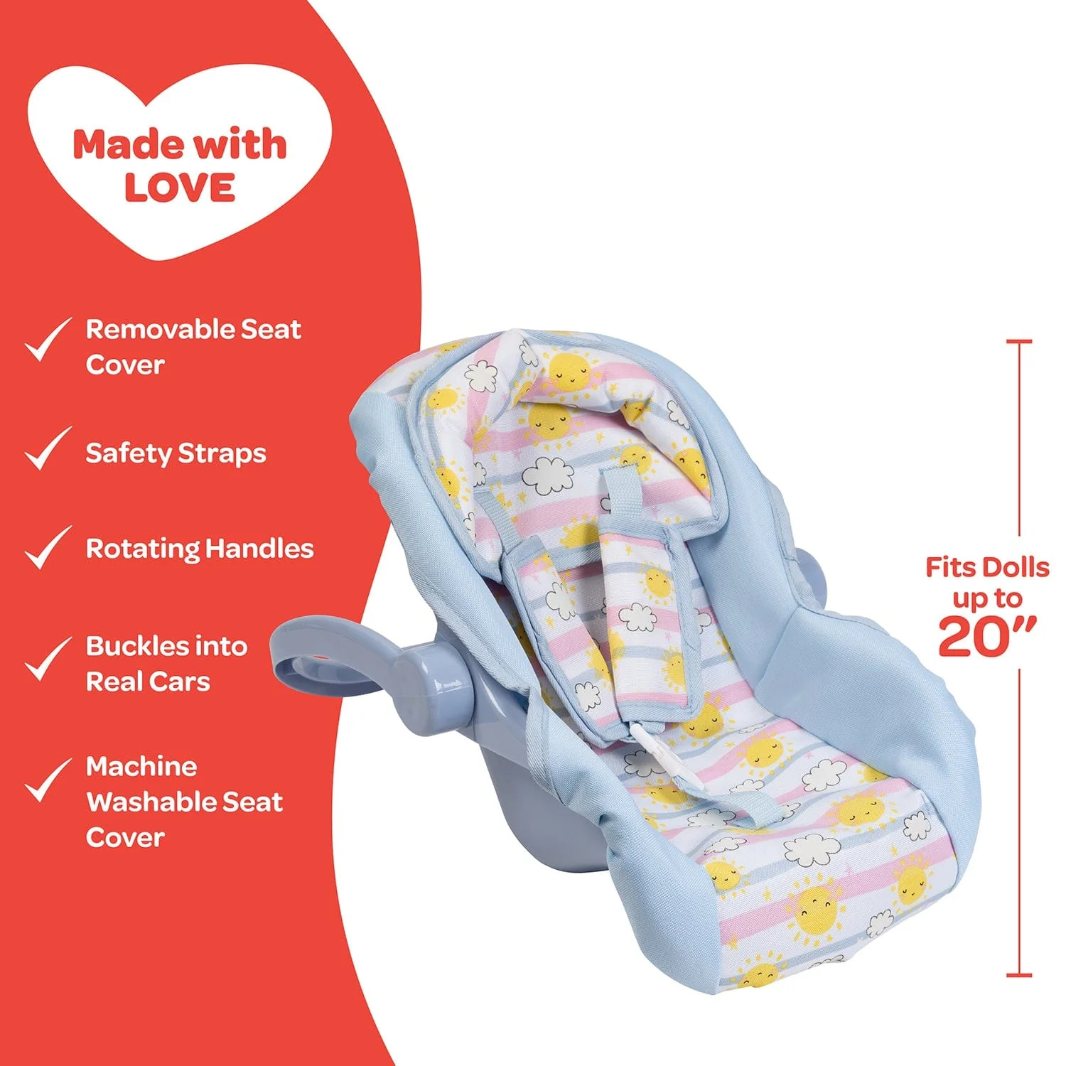 Adora Baby Doll Car Seat Carrier - Color-Changing Sunny Days - Image 5
