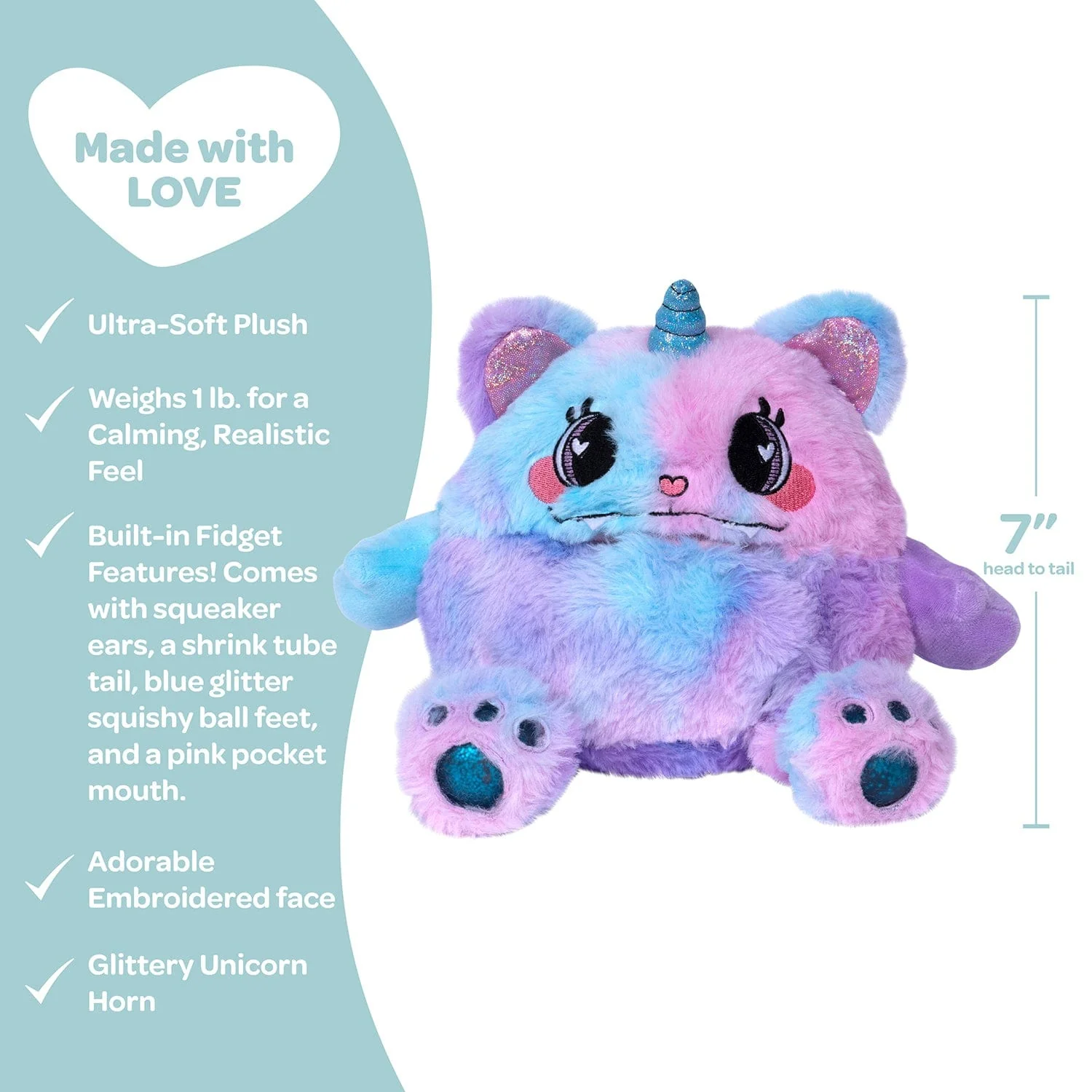 Cuddle Monster Weighted Stuffed Animal Fidget Toy - Kitty Calm - Image 5