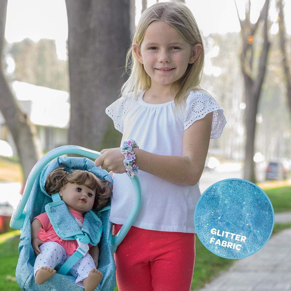 Adora Baby Doll Car Seat Carrier - Blue Glitter - Image 5
