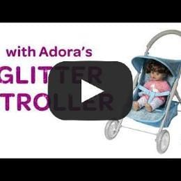 Adora Glittery Baby Doll Stroller with Light-Up Wheels & Medium Shade - Blue Glam - Image 7
