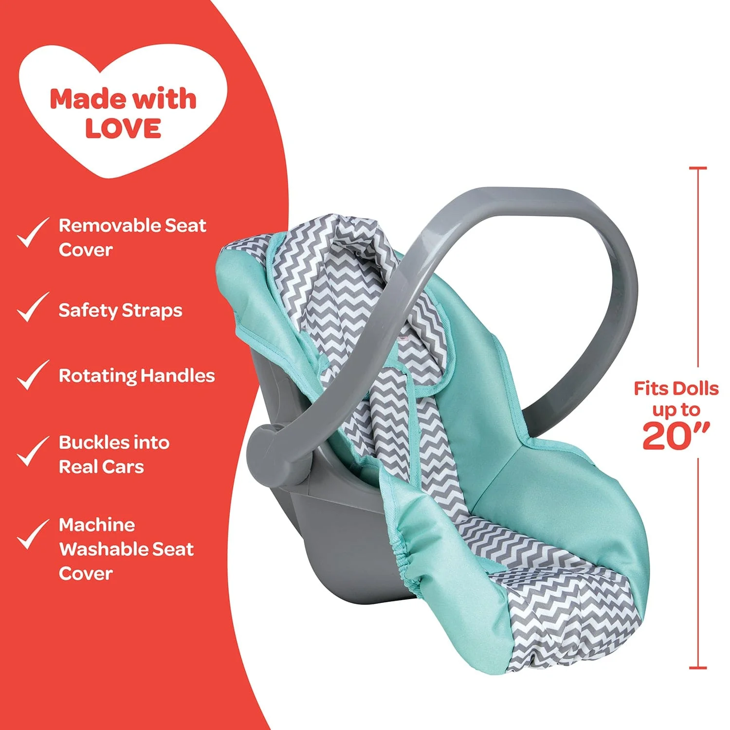 Adora Baby Doll Car Seat Carrier - Zig Zag - Image 5