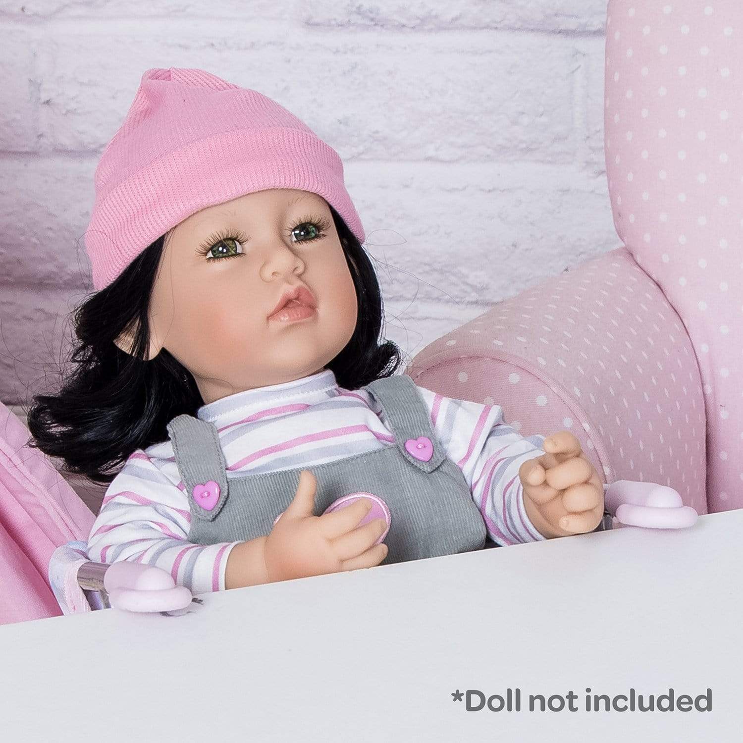 Adora Baby Doll Feeding Seat - Pastel Pink Hearts - Image 5