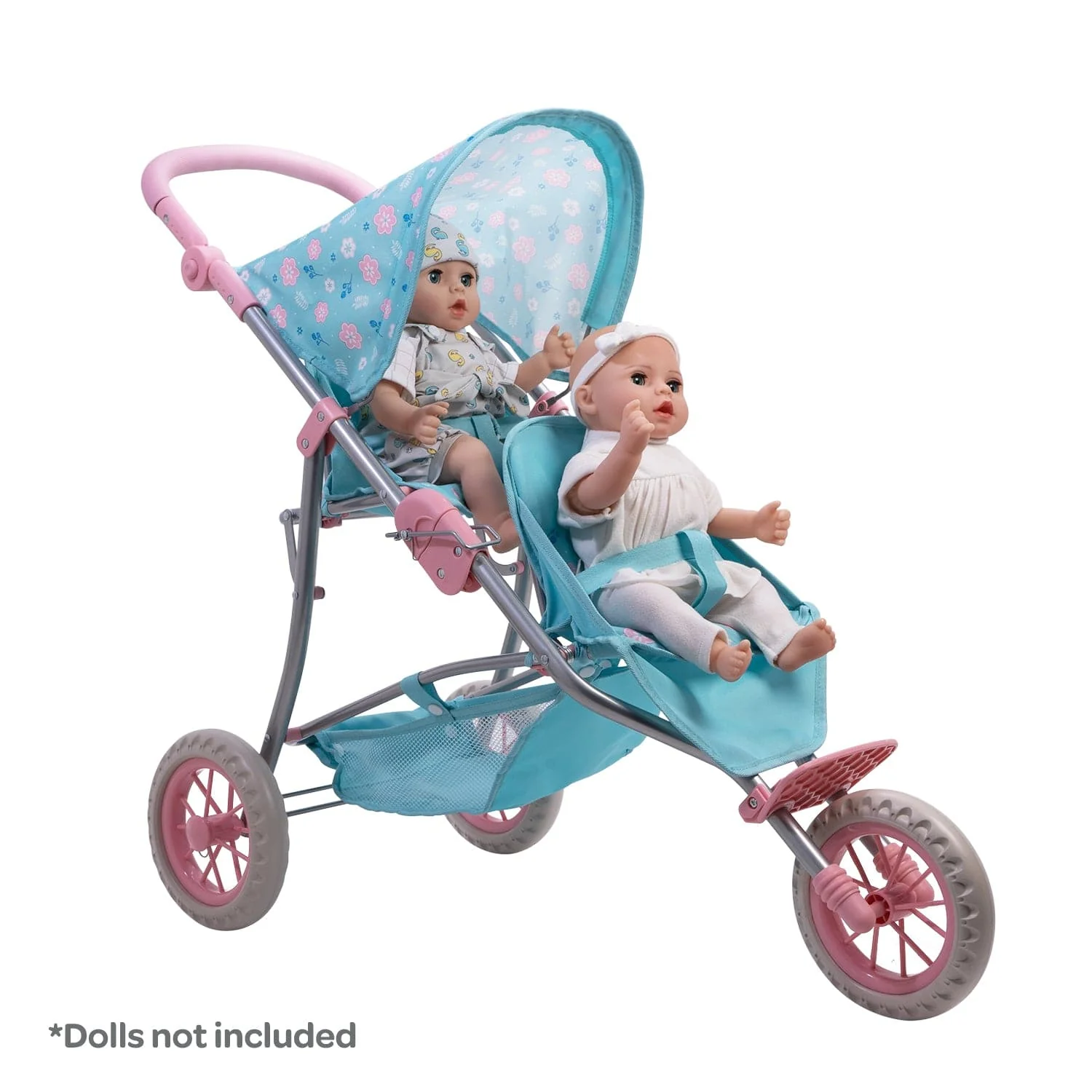 Adora Twin Jogger Baby Doll Stroller - Flower Power - Image 6