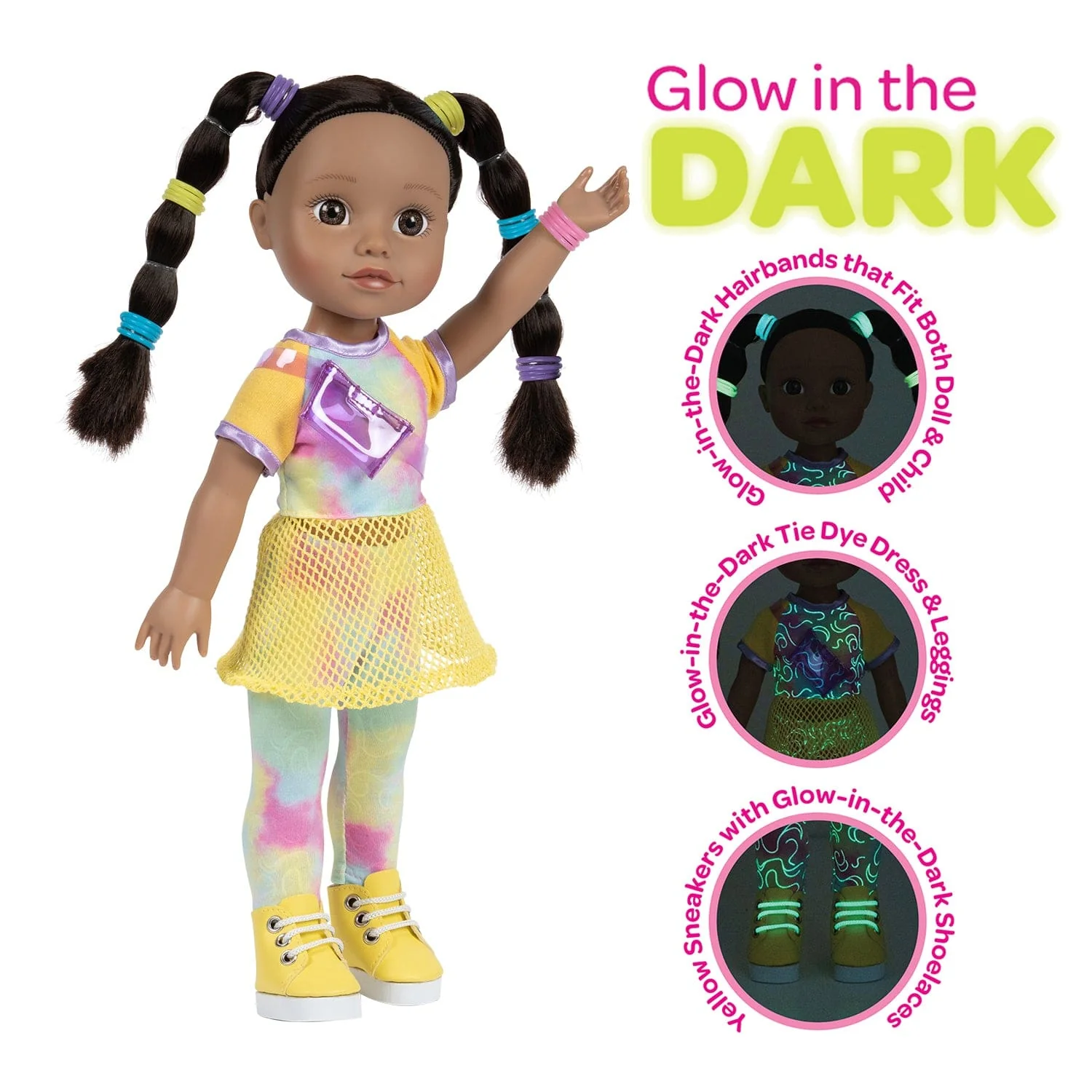 Adora Glow Girls Doll Set with Glow-in-the-Dark Clothes & Accessories - Harmony - Image 8