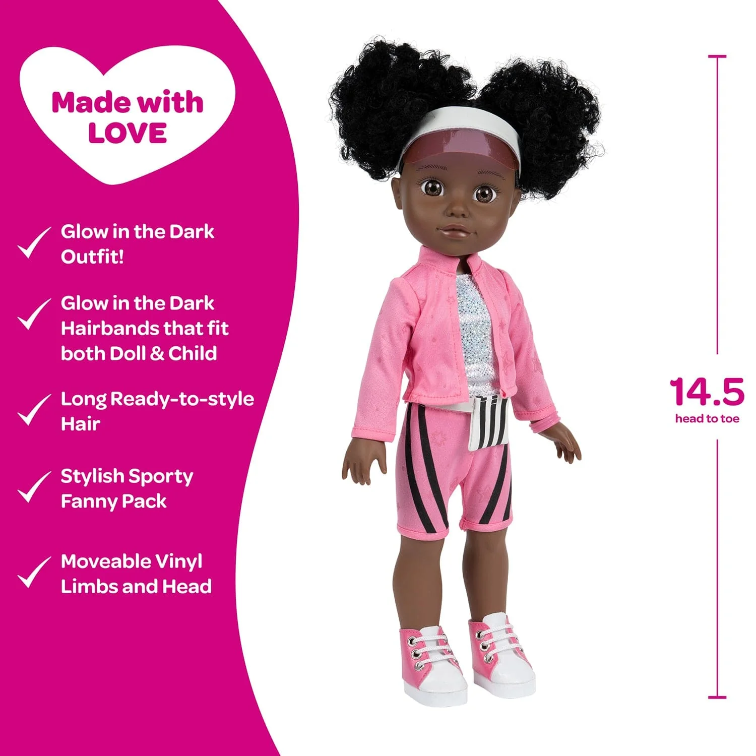 Adora Glow Girls African American Doll Set with Glow-in-the-Dark Clothes & Accessories - Serena - Image 4