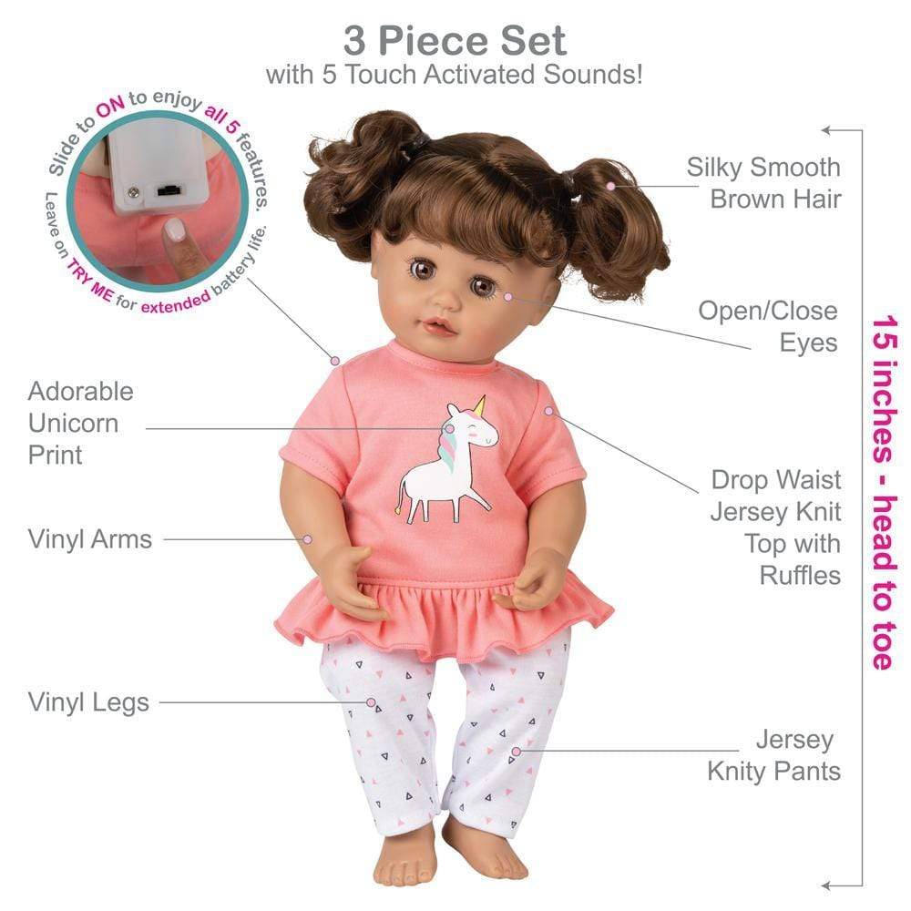 Adora Cuddle & Coo Interactive Talking Doll Unicorn Magic 3-Piece Set - Image 7