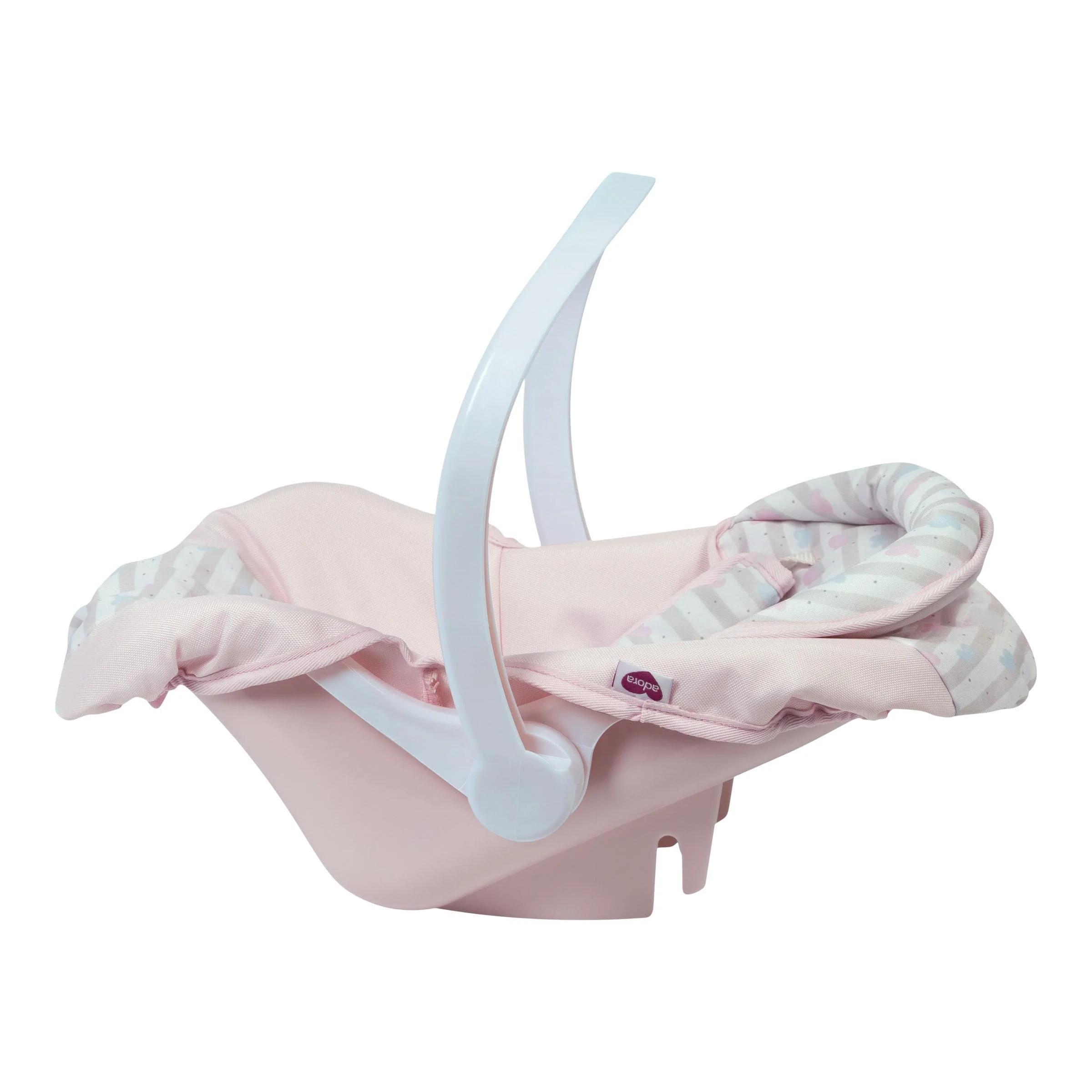 Adora Baby Doll Car Seat Carrier - Pastel Pink Hearts (White handle) - Image 6