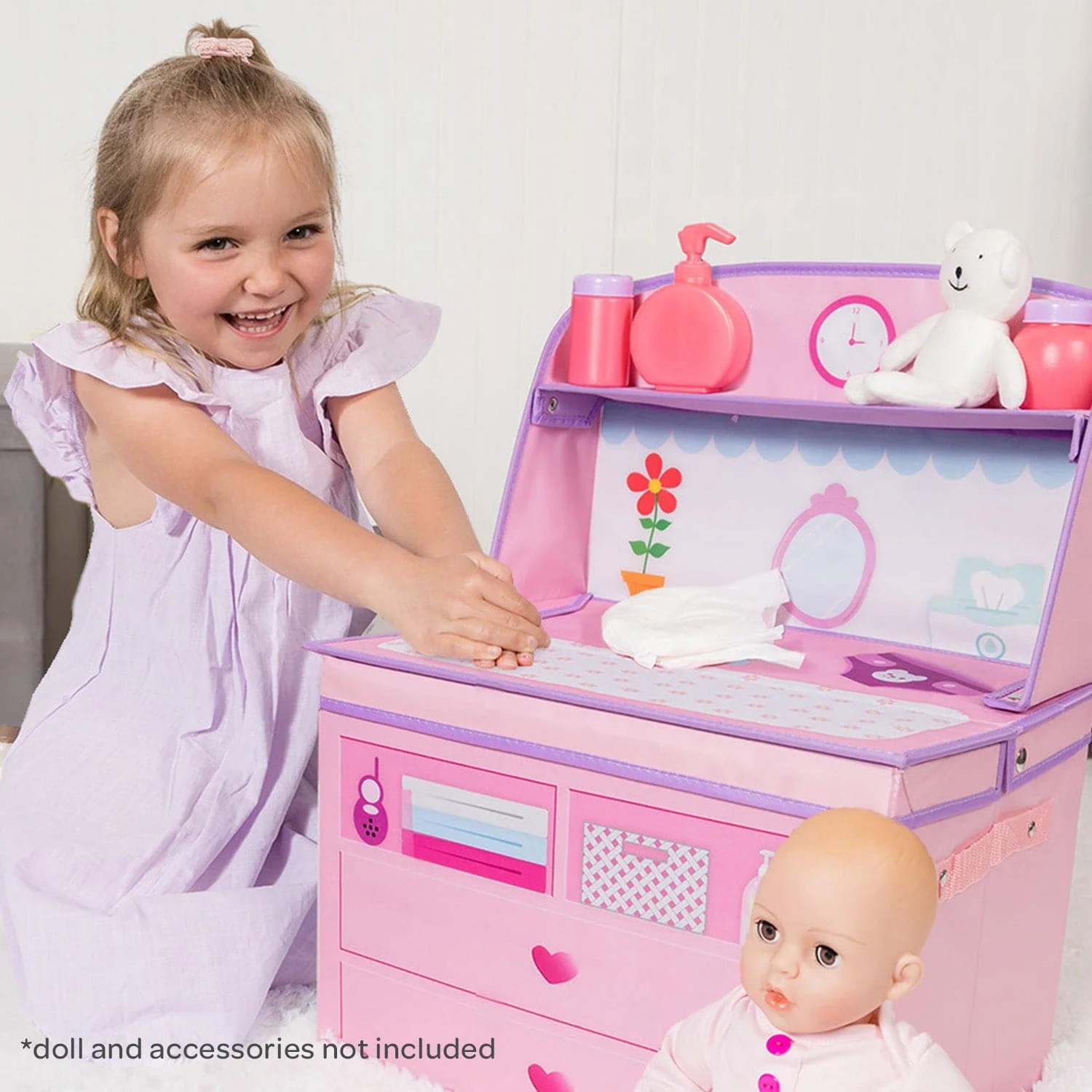 Perfectly Pink Baby Doll Changing Table Storage Box - Image 10