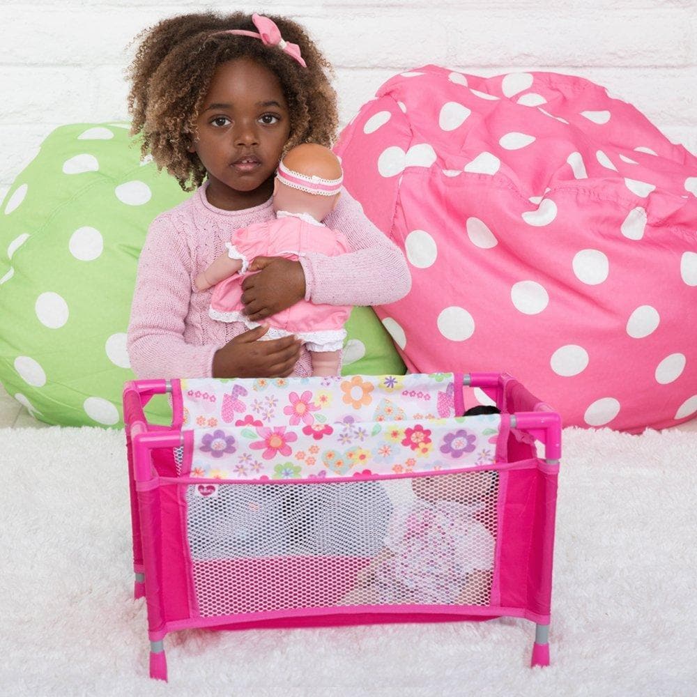 Adora Baby Doll Playpen Bed & Carry Case - Pink Flower Power - Image 4