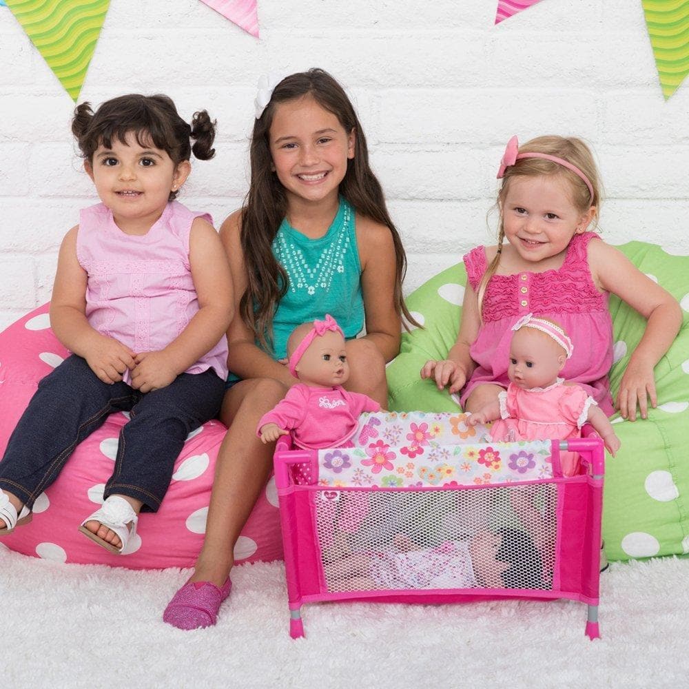 Adora Baby Doll Playpen Bed & Carry Case - Pink Flower Power - Image 6